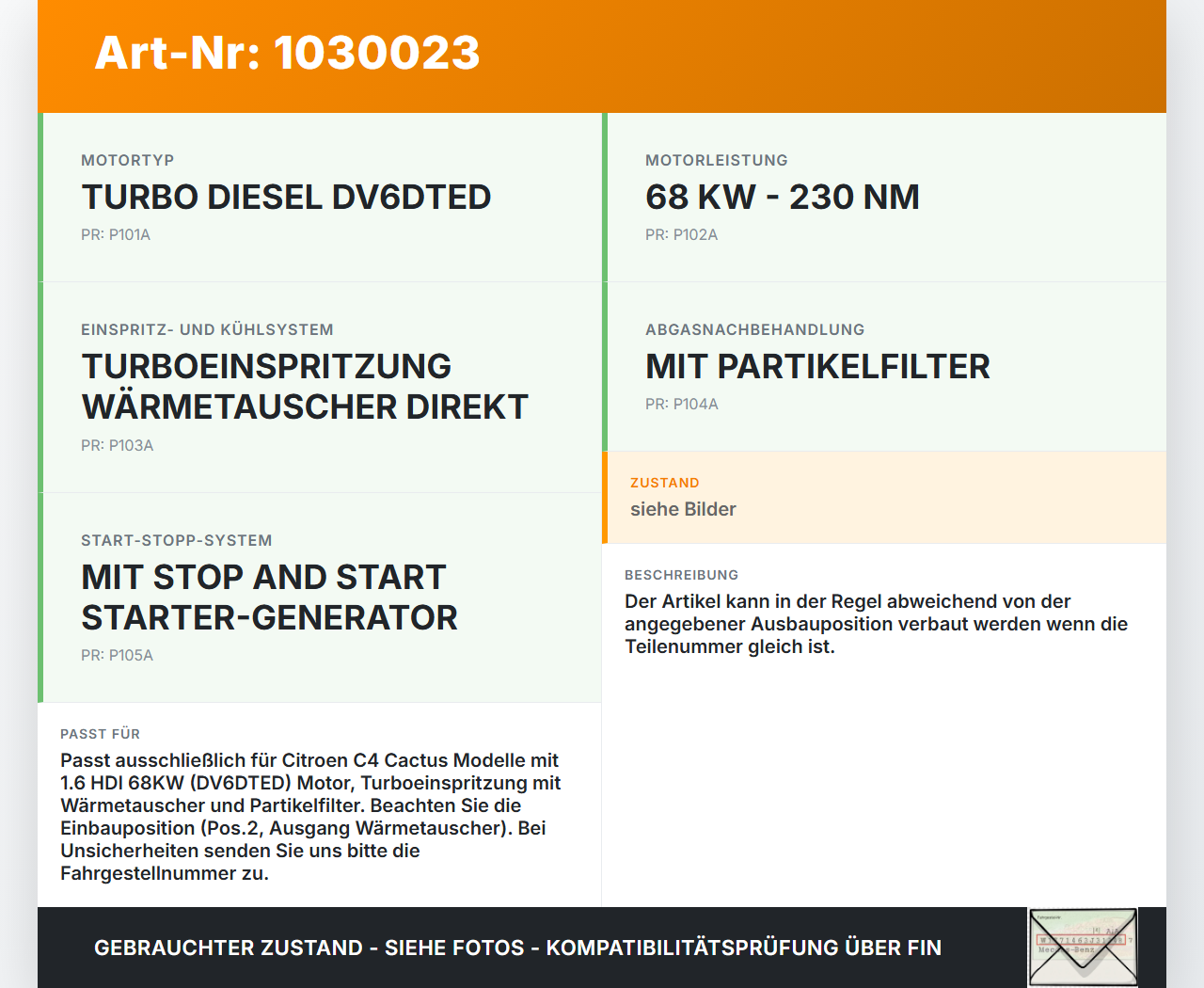 Citroen C4 Cactus 14-18 HDI 1,6 68KW Ansaugrohr Ladeluftschlauch Luftschlauch Pos.2 Citroen C4 Cactus 14-18... Vorschau 3