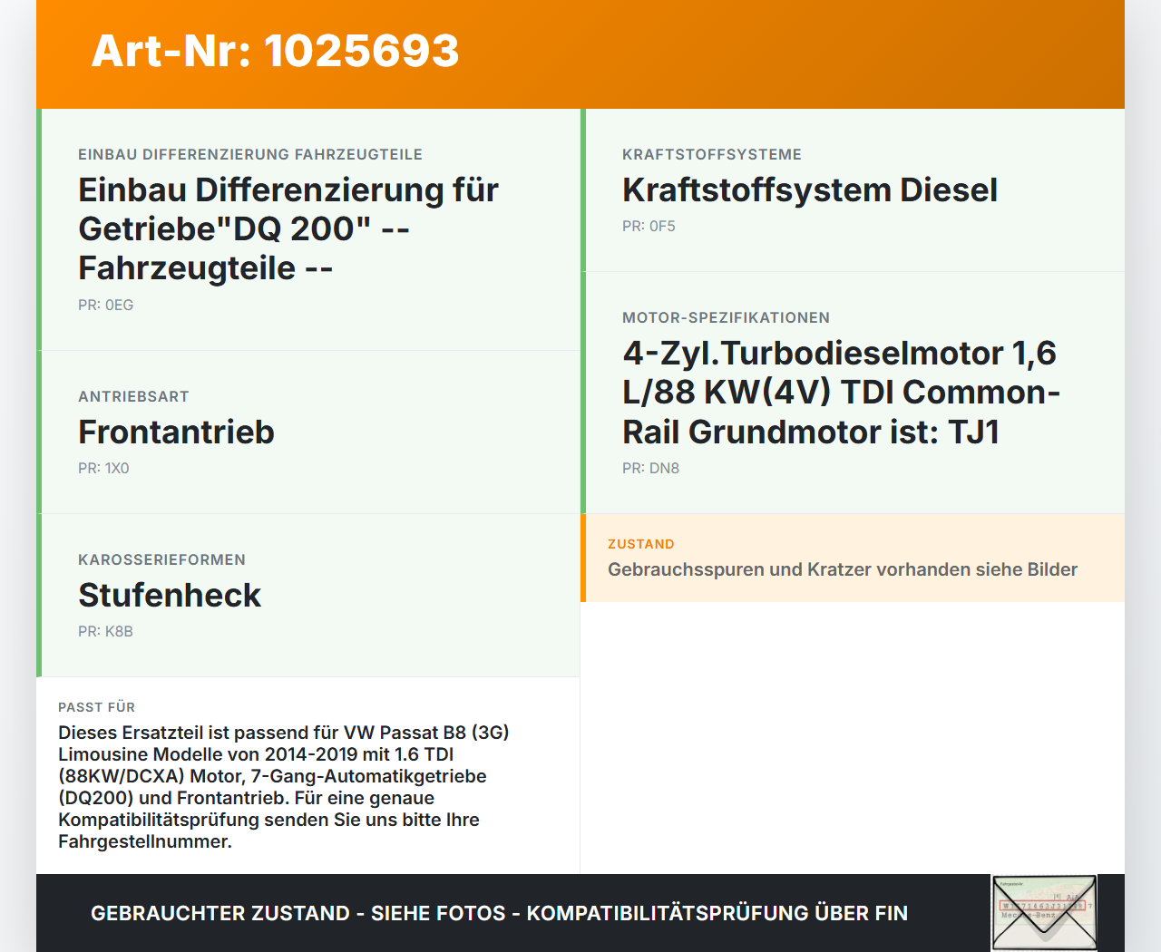 VW Passat B8 3G 14-19 TDI 1,6 88KW Unterfahrschutz für Motor VW Passat B8 3G 14-19 20.07.2015 5Q0825236P gebraucht Vorschau 3