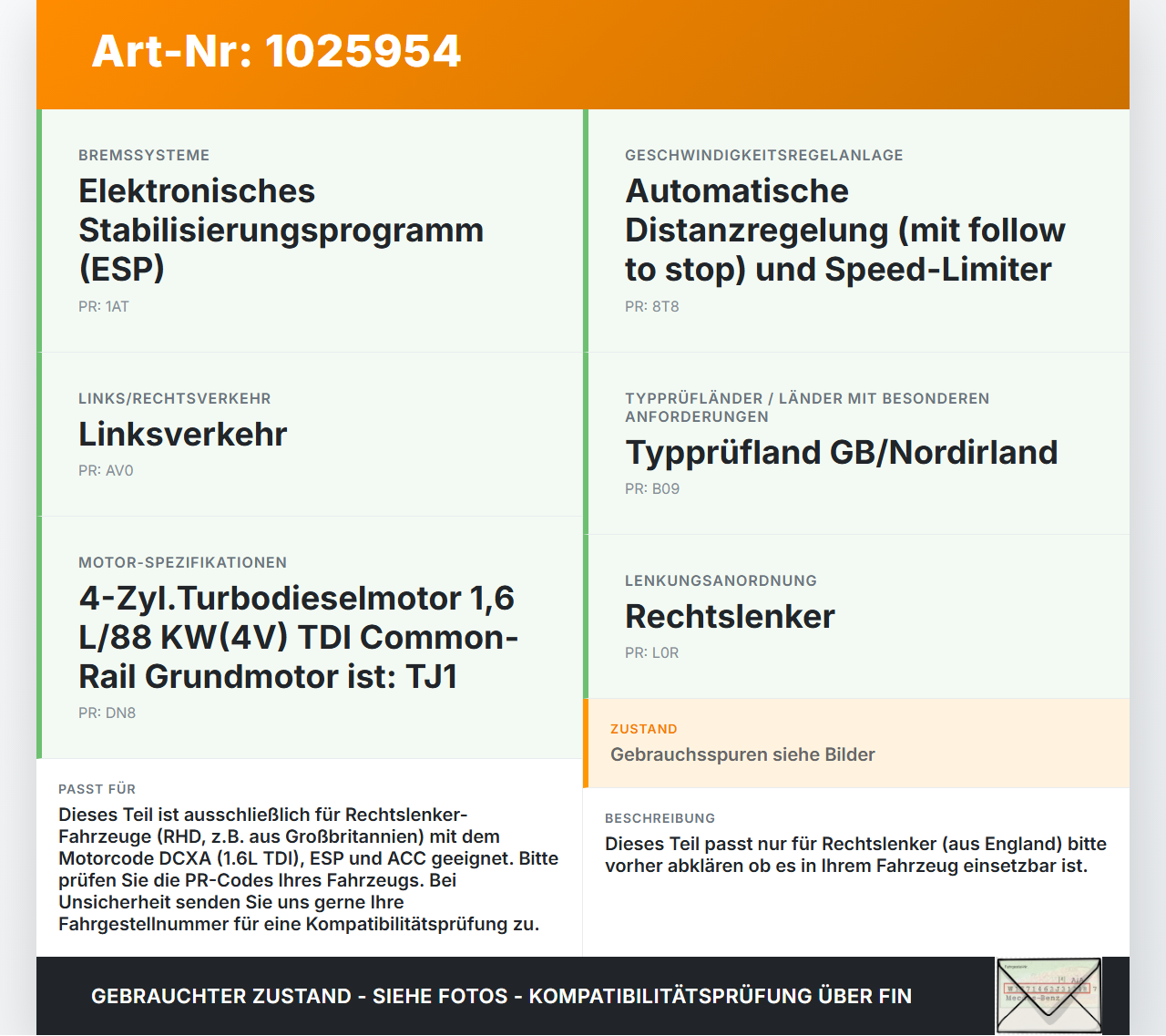 VW Passat B8 3G 14-19 RHD Hauptbremszylinder Bremszylinder VW Passat B8 3G 14-19 20.07.2015 8V2611021 gebraucht Vorschau 3