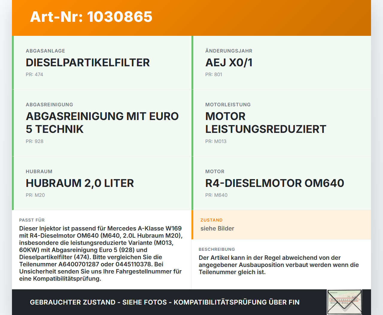 Mercedes A160 W169 08-12 CDI 1,5 60KW Injektor Einspritzdüse Diesel CDI Mercedes A160 W169 08-12 22.09.2010... Vorschau 3