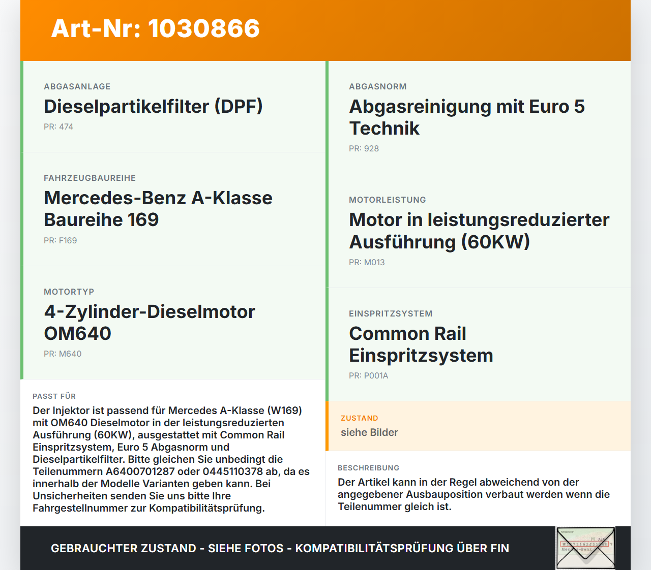 Mercedes A160 W169 08-12 CDI 1,5 60KW Injektor Einspritzdüse Düse Diesel CDI 2 Mercedes A160 W169 08-12 22.09.2010... Vorschau 3