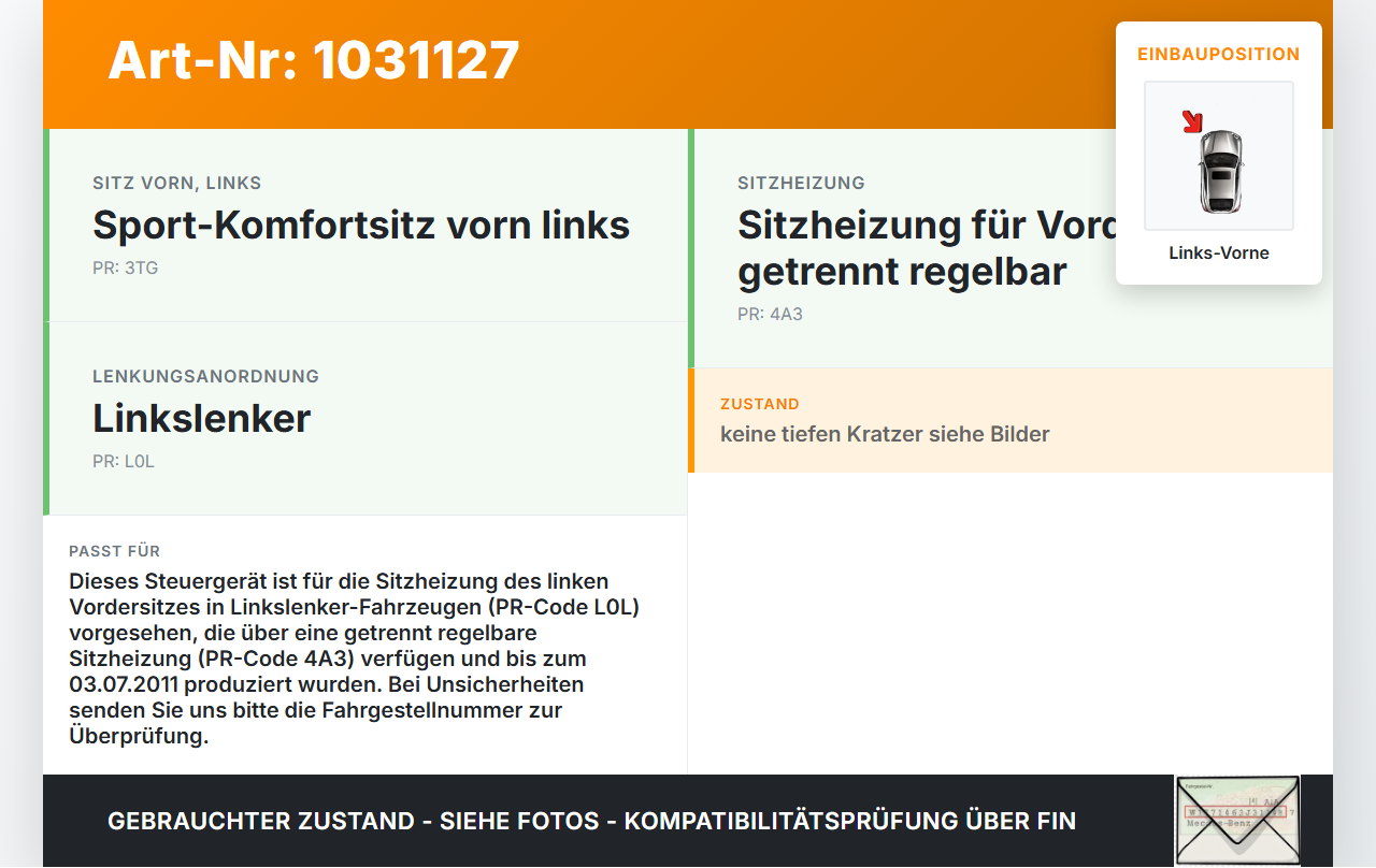 VW Golf VI 6 1K Variant 09-13 Sitzheizung Steuergerät für Links Vorne VW Golf VI 6 1K Variant 09-13 07.10.2010... Vorschau 3