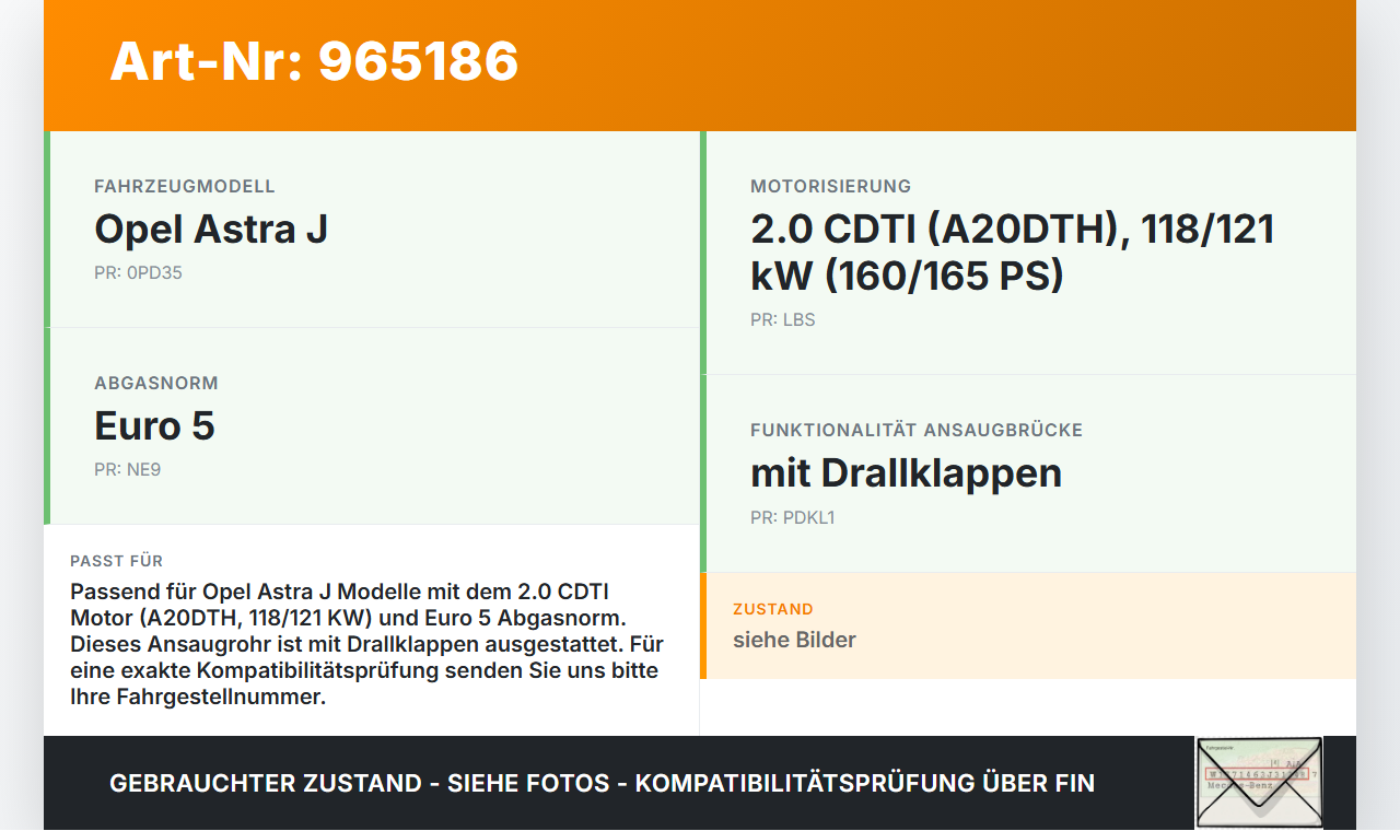 Opel Astra J 12-18 CDTi 2,0 121KW A20DTH Ansaugbrücke Ansaugkrümmer mit Drallklappen Opel Astra J 12-18 02.10.2014... Vorschau 3