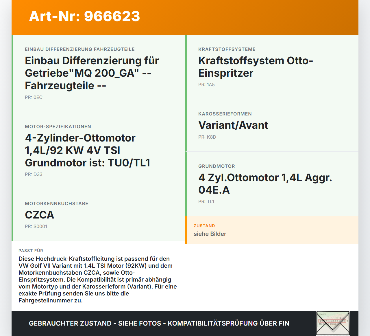 VW Golf VII 7 Variant 17-20 TSI 1,4 92KW Hochdruck Leitung Kraftstoffleitung VW Golf VII 7 Variant 17-20 25.10.2017... Vorschau 3