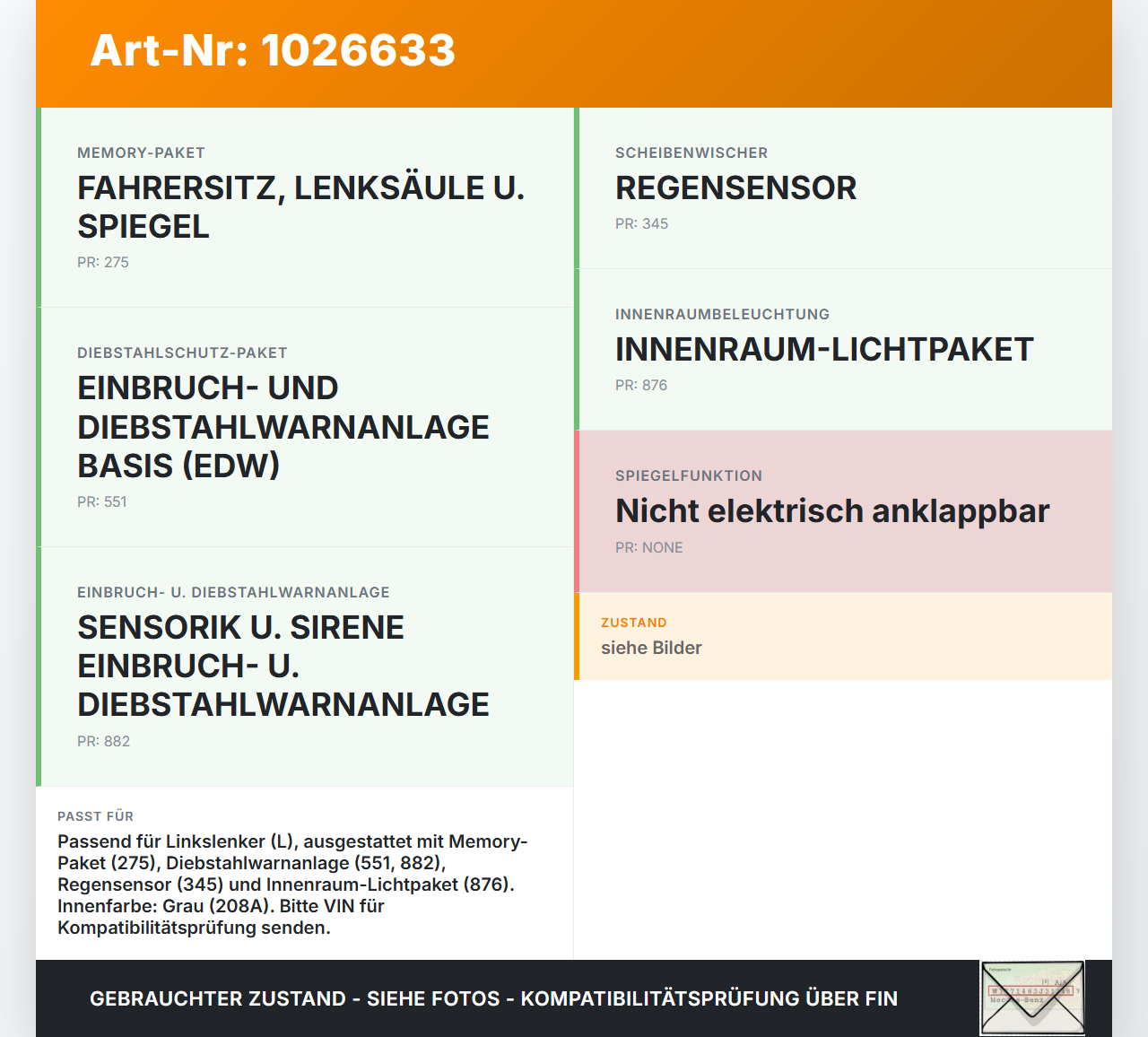 Mercedes GLK 300 X204 08-12 Innenspiegel Rückspiegel Spiegel Innen Mercedes GLK 300 X204 08-12 30.06.2009... Vorschau 3