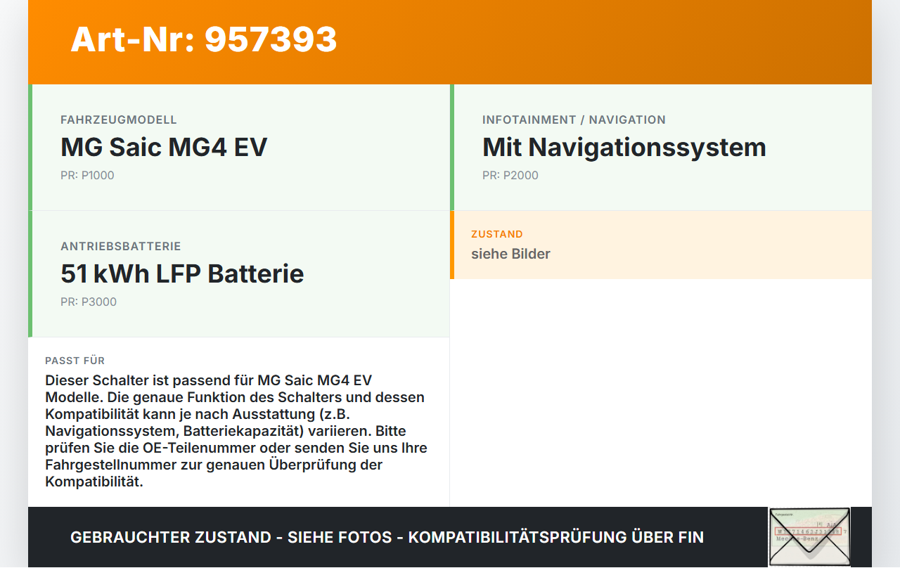 MG Saic MG4 EV Schalter Taste MG Saic MG4 EV 25.11.2022 gebraucht Vorschau 3