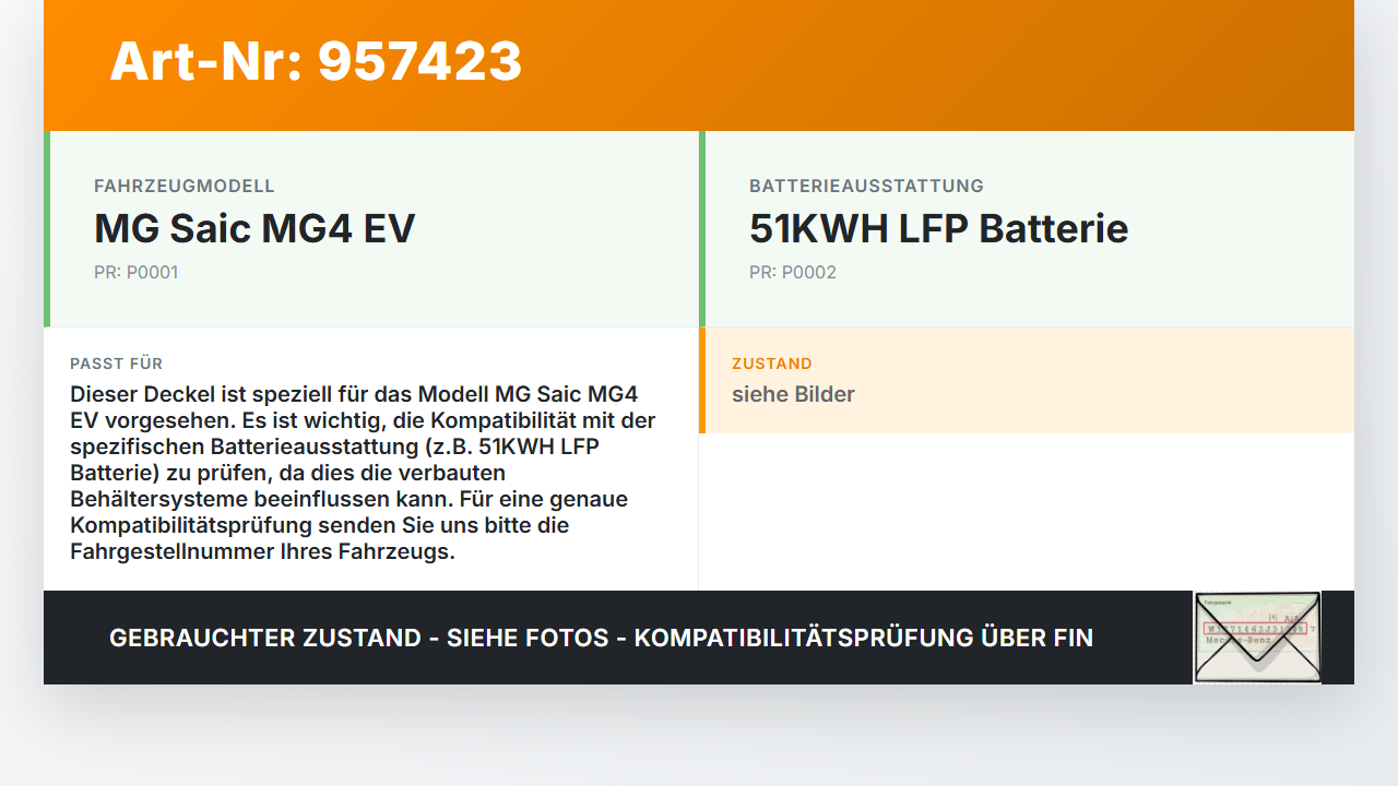 MG Saic MG4 EV Deckel für Behälter Verschluss MG Saic MG4 EV 25.11.2022 108888 gebraucht Vorschau 3