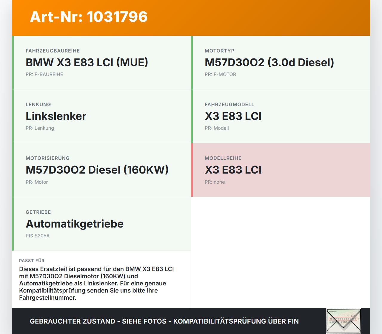 BMW X3 E83 LCI 06-10 3,0d 160KW Verkleidung Pluskabel Plus Pluspol Deckel Stützpunkt B+ BMW X3 E83 LCI 06-10... Vorschau 3