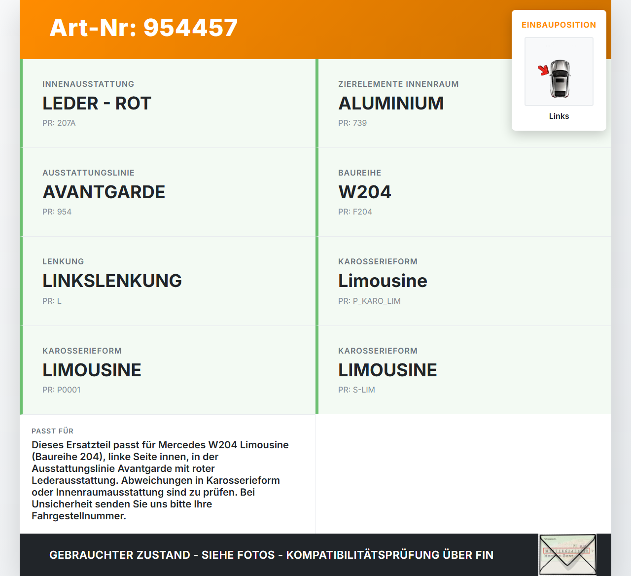 Mercedes W204 C320 07-14 Lim Verkleidung für B-Säule Links innen 792 Mercedes W204 C320 07-14 30.10.2007... Vorschau 3