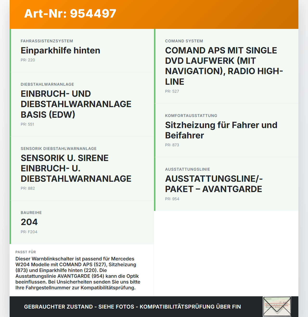 Mercedes W204 C320 07-14 Schelter Warnung Warnblinkschalter Schalter Mercedes W204 C320 07-14 30.10.2007... Vorschau 3