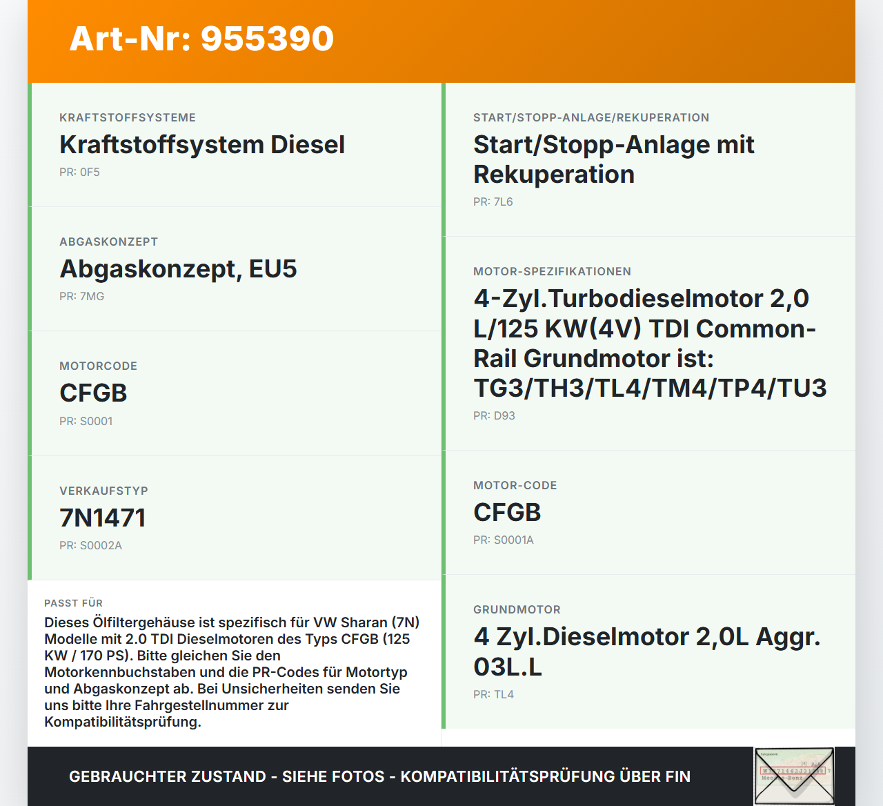 VW Sharan 7N II 10-15 TDI 2,0 125KW CFGB Ölfiltergehäuse Gehäuse Halter für Ölfilter VW Sharan 7N II 10-15... Vorschau 3