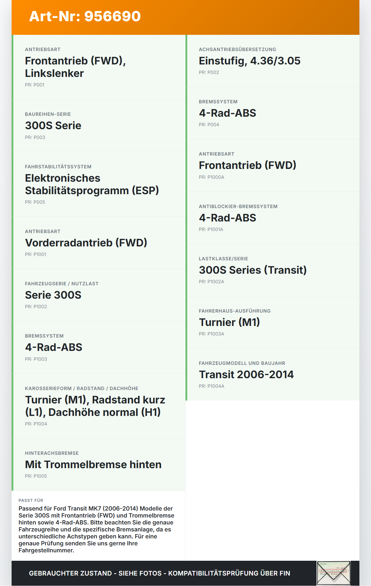 Ford Transit 6 VI MK7 06-13 L1H1 Hinterachse Achse m. Trommelbremse Ford Transit 6 VI MK7 06-13 27.03.2009... Vorschau 3
