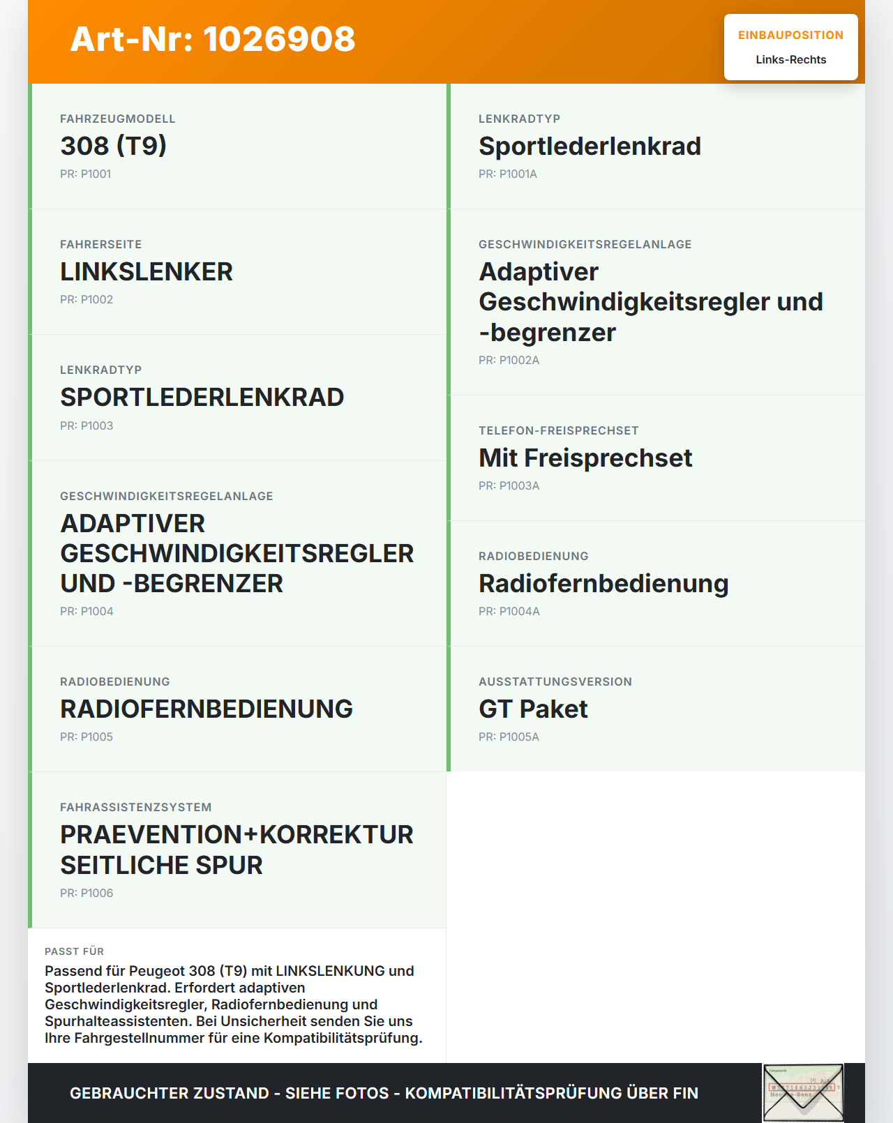 Peugeot 308 II 17-21 Lenkradschalter Multifunktionstasten Schalter für Lenkrad Links und Rechts Peugeot 308 II... Vorschau 3