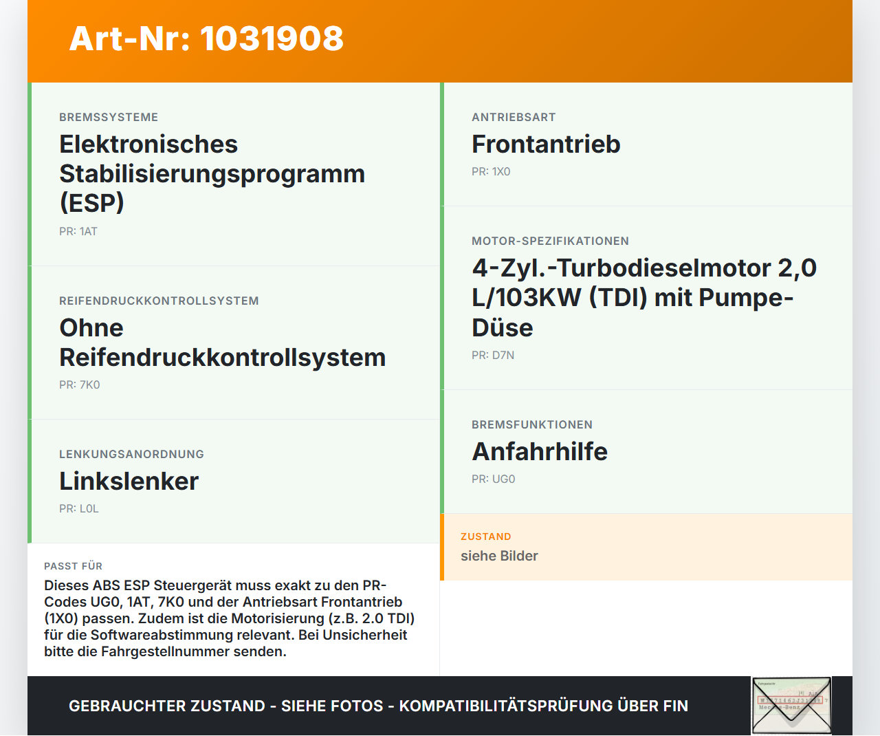 Audi A3 8P 04-08 ABS ESP Steuergerät Aggregat Hydraulikblock Audi A3 8P 04-08 12.10.2007 1K0614517AE 10.0206-0240.4... Vorschau 3