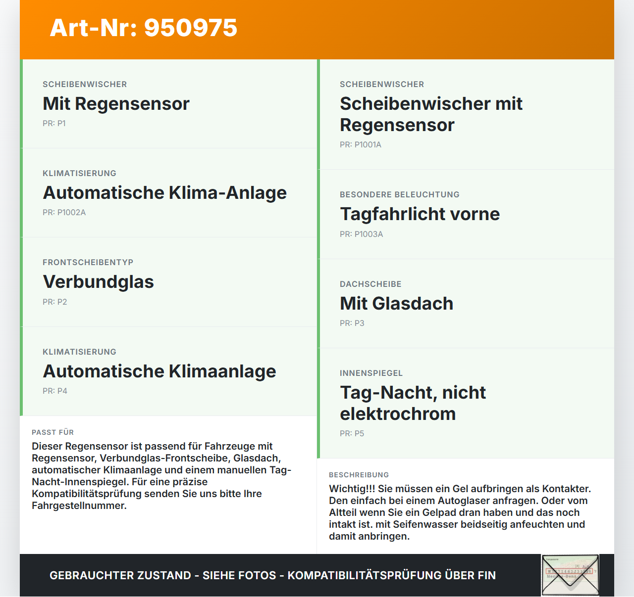 Peugeot 5008 I T87 09-13 Regensensor Peugeot 5008 I T87 09-13 01.11.2011 6405PF 9674436980 1397212155 gebraucht Vorschau 3