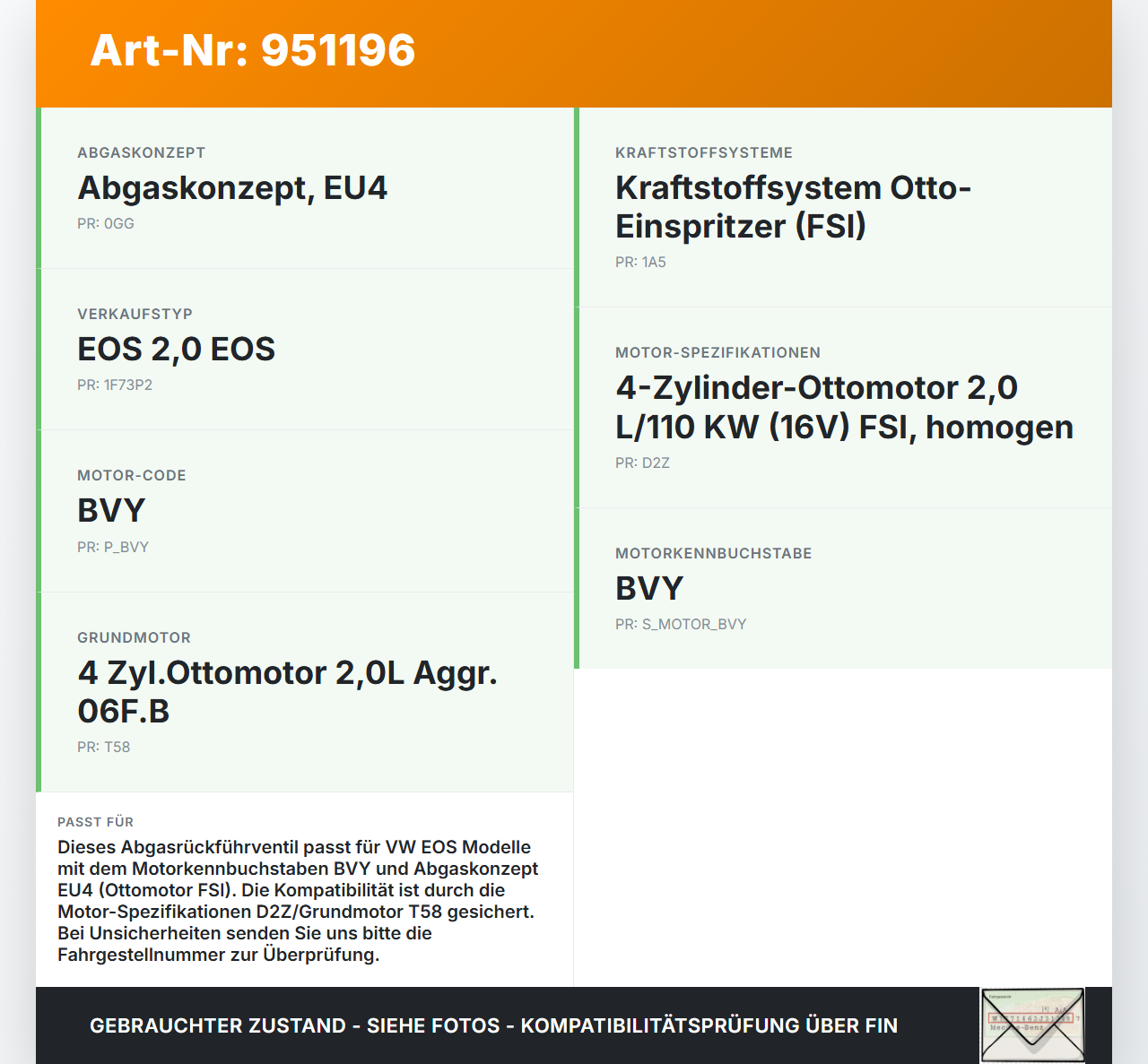 VW EOS 1F 06-09 FSI 2,0  BVY Abgasrückführventil EGR AGR Ventil VW EOS 1F 06-09 13.04.2007 06F131503B gebraucht Vorschau 3