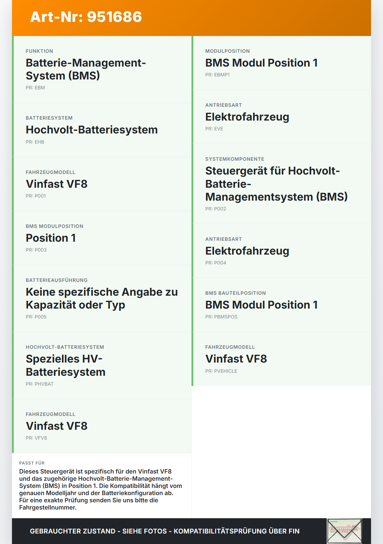 Vinfast VF8 Steuergerät ECU Modul Platine für HV Batterie BMS Pos.1 Vinfast VF8 01.11.2023 gebraucht Vorschau 3