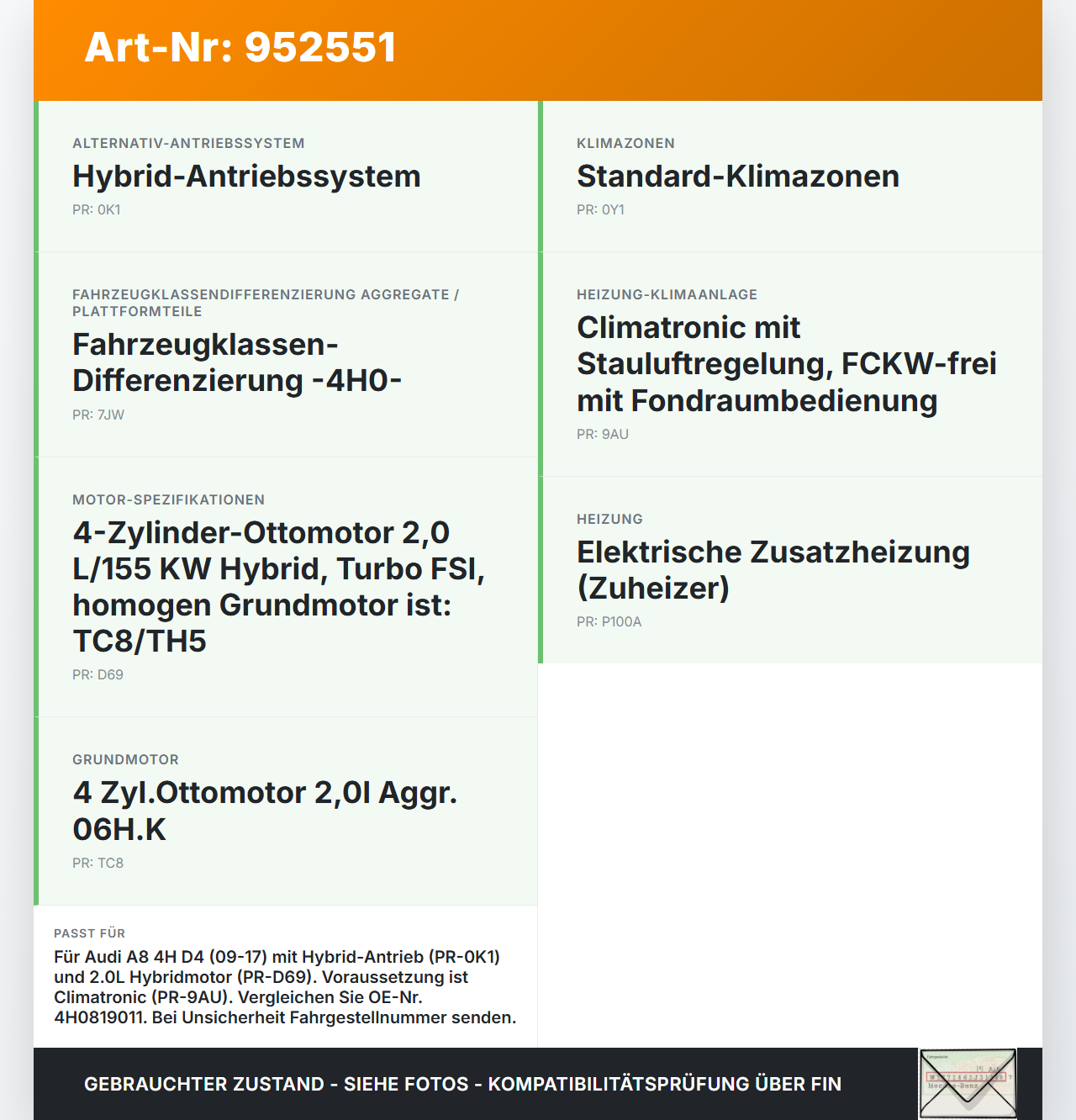 Audi A8 4H D4 09-17 Zusatzheizung Zuheizer Heizelement Elektrisch Audi A8 4H D4 09-17 25.04.2012 4H0819011... Vorschau 3