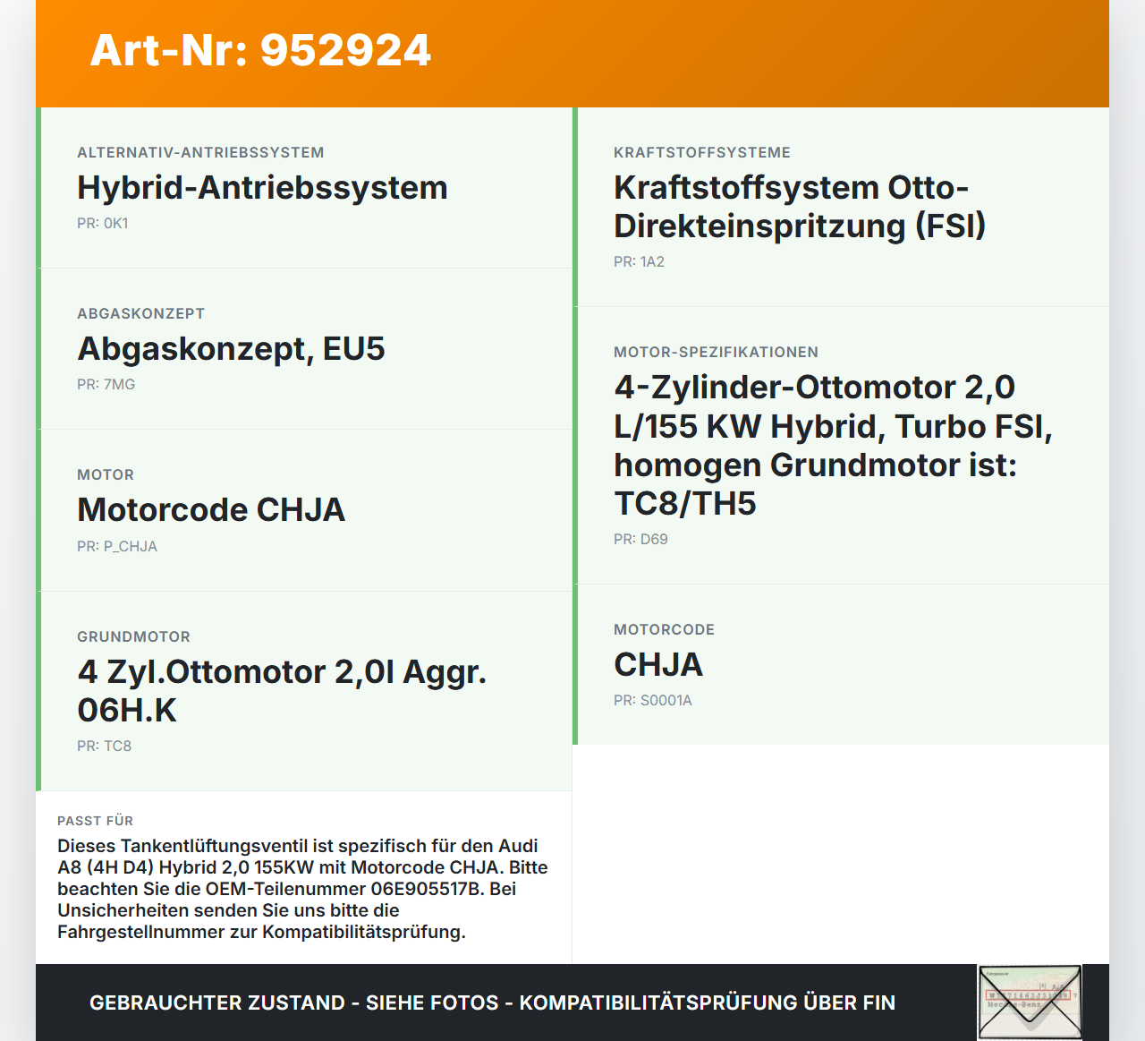 Audi A8 4H D4 09-17 Hybrid 2,0 155KW Tankentlüftungsventil Ventil Audi A8 4H D4 09-17 25.04.2012 06H133781AQ... Vorschau 3