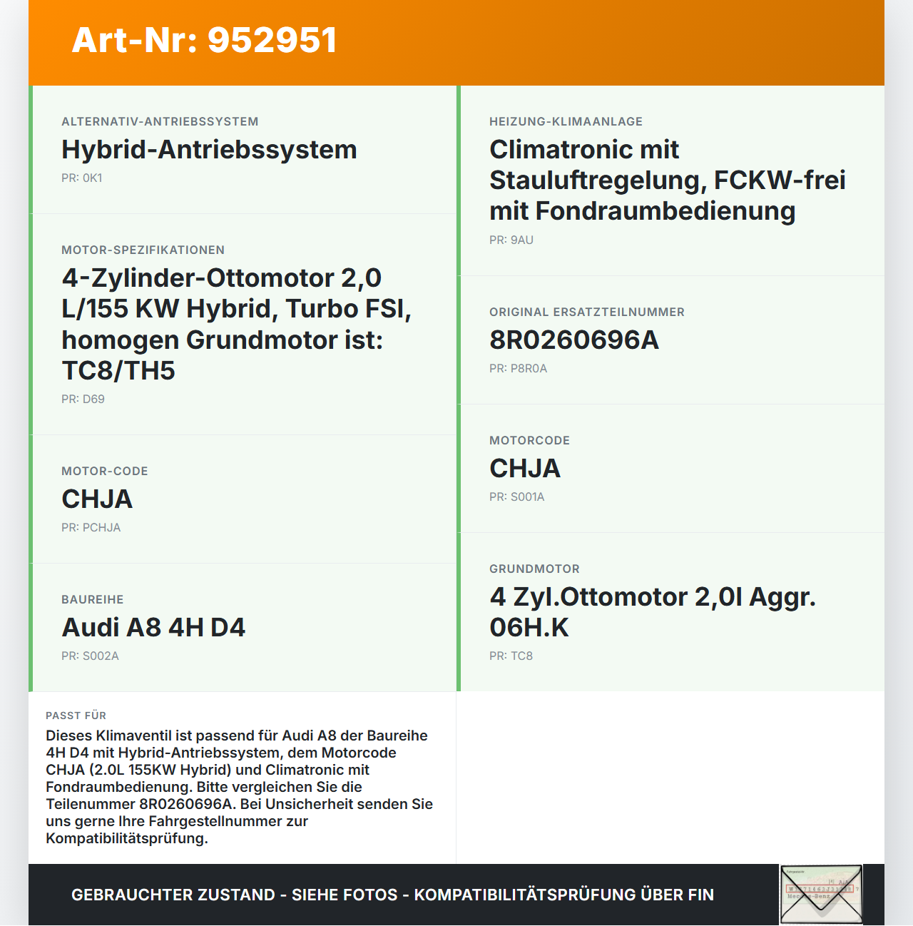 Audi A8 4H D4 09-17 Hybrid 2,0 155KW CHJA Ventil Klimaventil Abschaltventil Audi A8 4H D4 09-17 25.04.2012... Vorschau 3