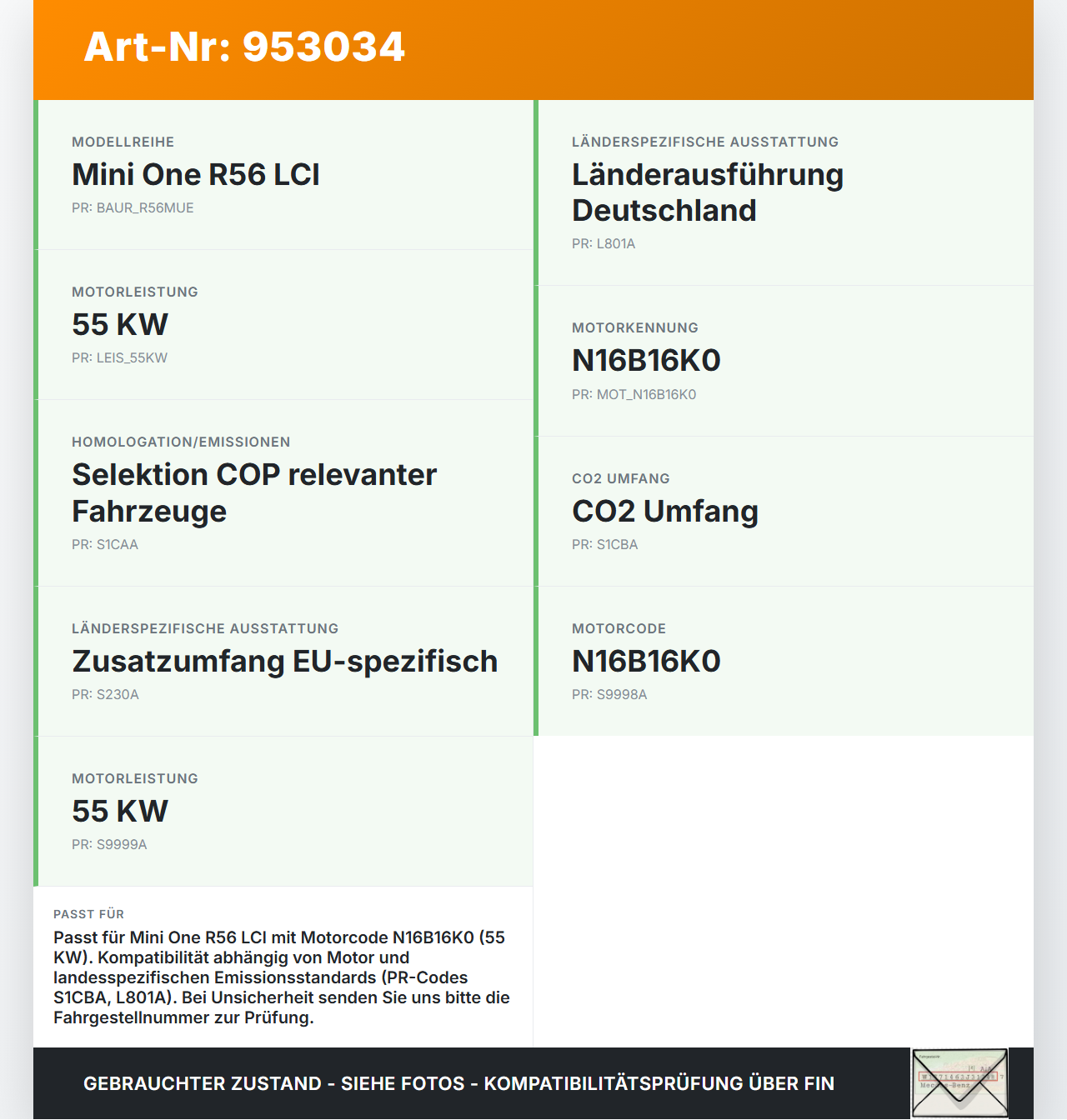 Mini One R56 LCI 13-16 1,6 55KW Katalysator Kat Vorkat mit Abgaskrümmer Mini One R56 LCI 13-16 27.01.2014... Vorschau 3