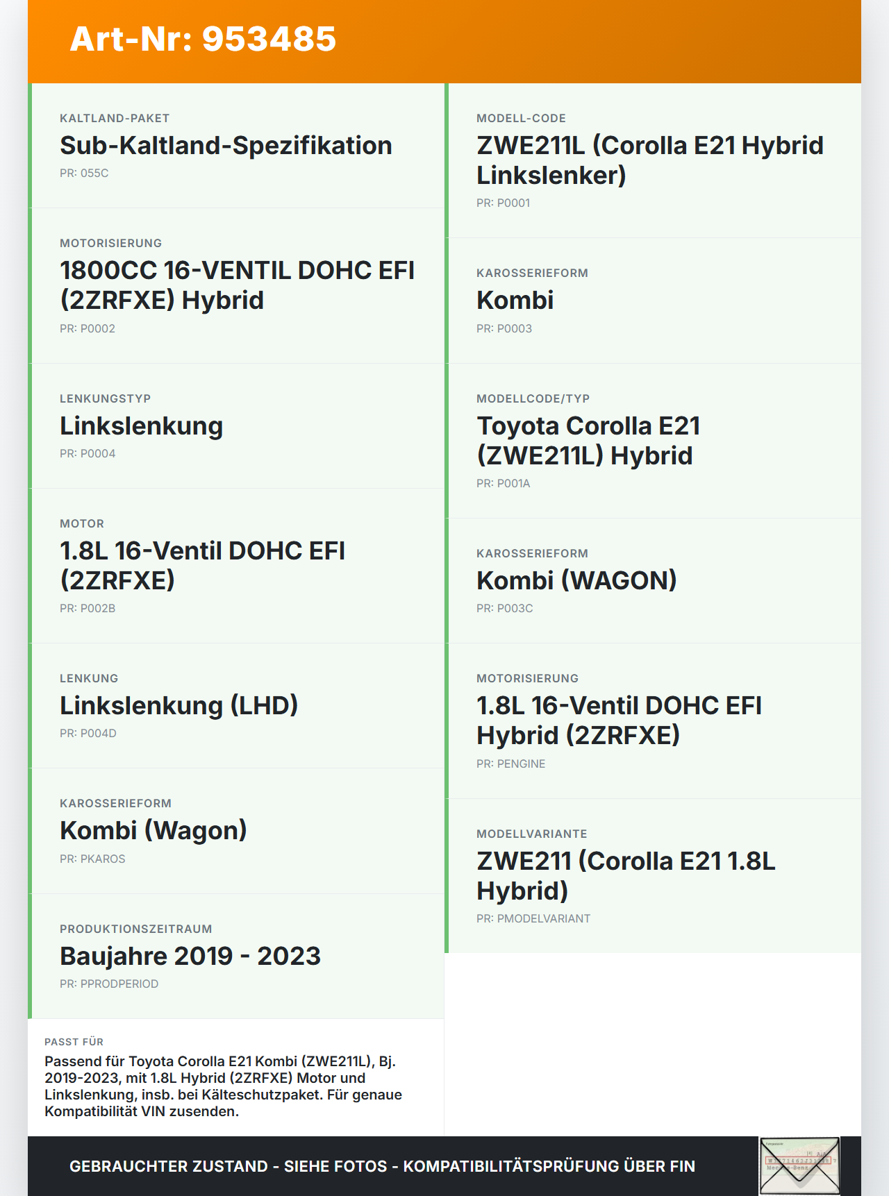 Toyota Corolla E21 19-23 Kombi Kabel und Sicherung für Batterie Minus Toyota Corolla E21 19-23 15.02.2022... Vorschau 3