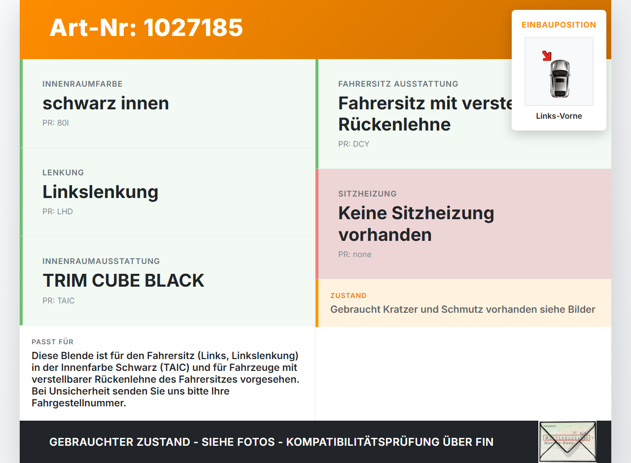 Opel Combo D X12 11-18 Blende Innen Auflage Applikation für Fahrer Sitz Links Vorne Opel Combo D X12 11-18... Vorschau 3