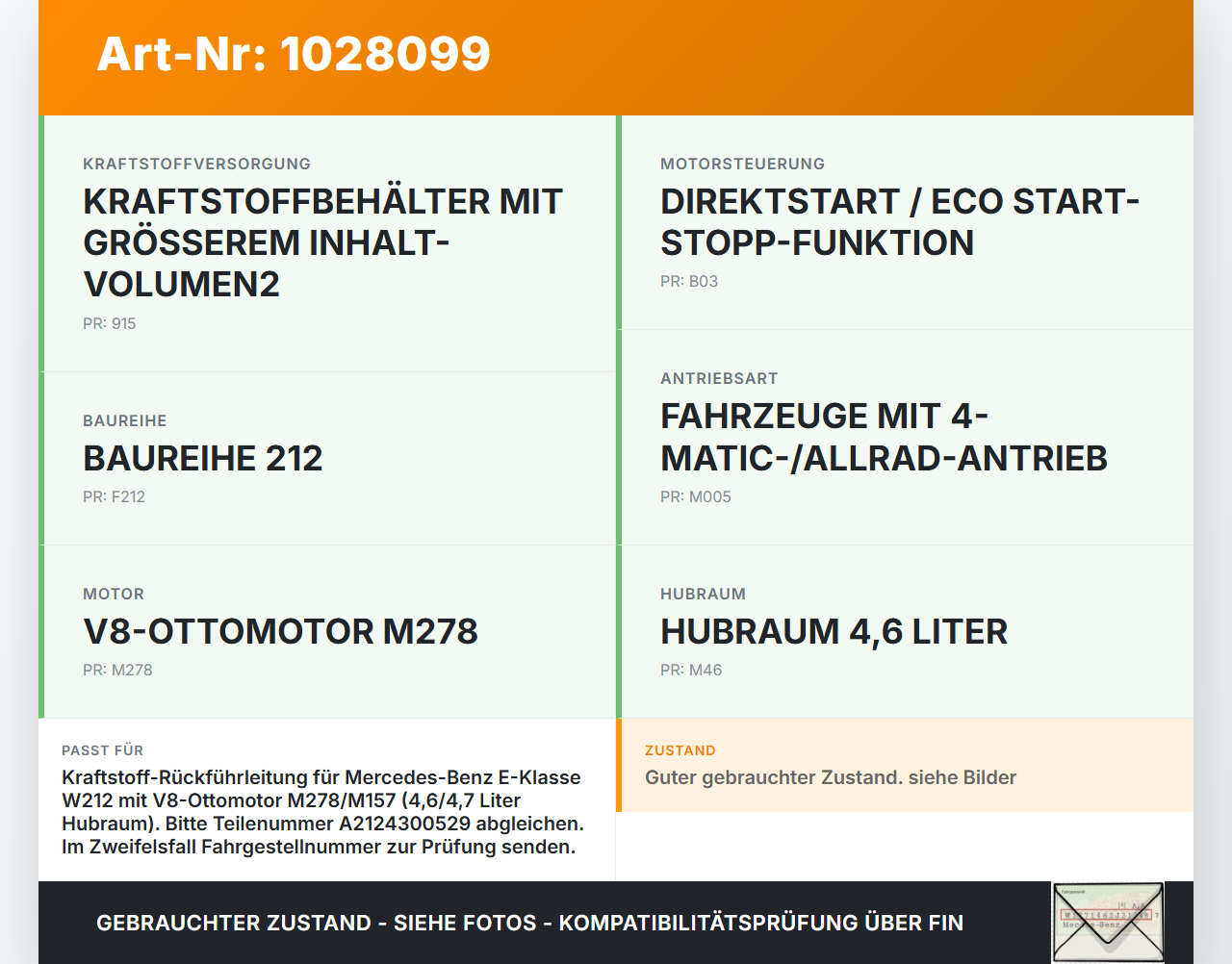 Mercedes E500 W212 09-13 4,7 300KW Schlauch Leitung für Kraftstoff Rückführung Mercedes E500 W212 09-13 06.12.2011... Vorschau 3