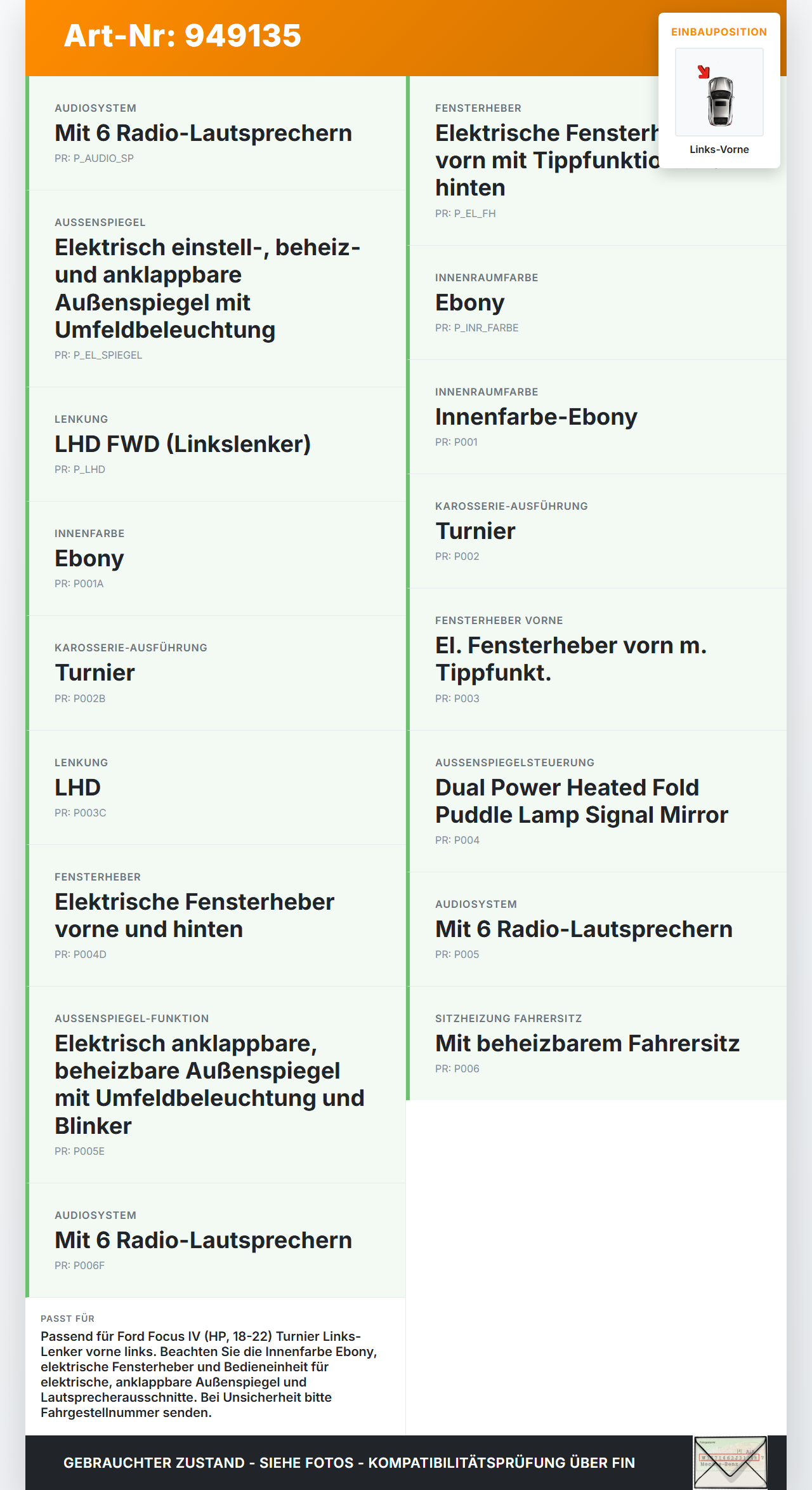 Ford Focus IV 4 HP 18-22 Kombi Türverkleidung Türpappe Links Vorne Ford Focus IV 4 HP 18-22 12.08.2019... Vorschau 3