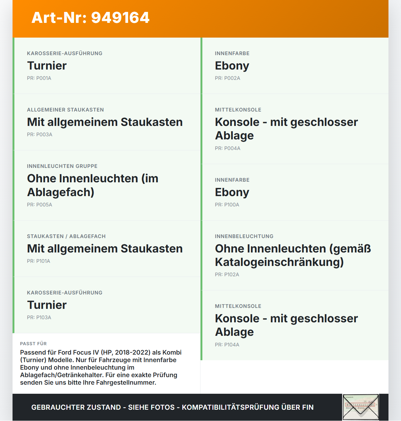 Ford Focus IV 4 HP 18-22 Kombi Ablagefach Staufach Fach Ford Focus IV 4 HP 18-22 12.08.2019 JX7B-A13560-A... Vorschau 3