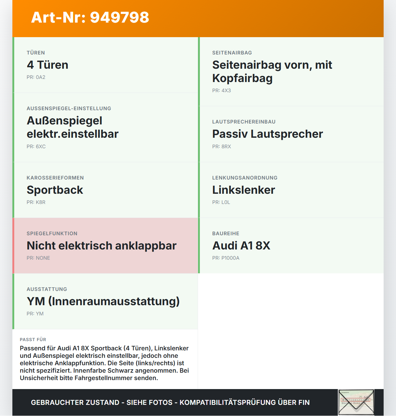 Audi A1 8X 15-18 TFSi 1,0 70KW Dreieck Innen Blende für A-Säule Spiegel Audi A1 8X 15-18 23.02.2016 8X4837638F gebraucht Vorschau 3
