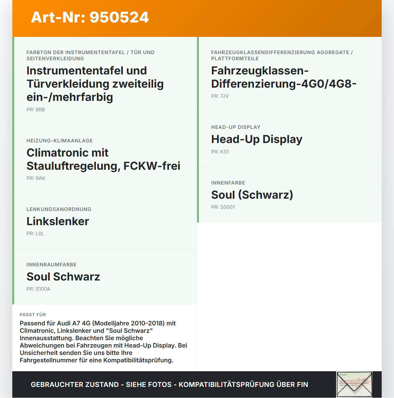 Audi A7 4G 10-18 Luftdusche Luftdüse Mitte Soul Schwarz Audi A7 4G 10-18 19.06.2012 4G1820951F 4G1820951F6PS gebraucht Vorschau 3