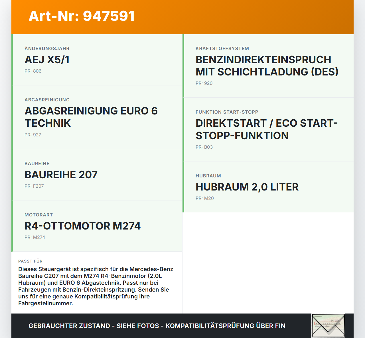 Mercedes C207 E200 13-17 Steuergerät SG Modul für Kraftstoffpumpe Mercedes C207 E200 13-17 16.07.2015 A0009006207... Vorschau 3