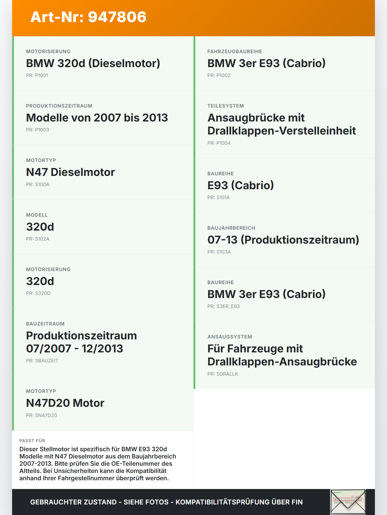 BMW E93 320d 07-13 Stellmotor Verstelleinheit für Drallklappen Ansaugbrücke BMW E93 320d 07-13 18.03.2009... Vorschau 3