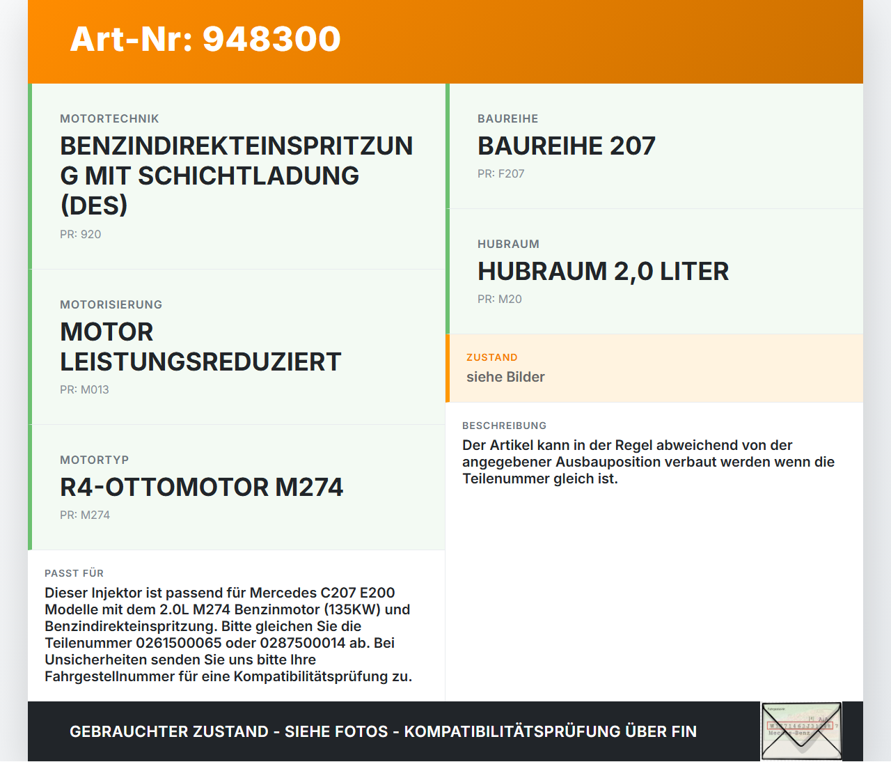Mercedes C207 E200 13-17 2,0 135KW Injektor Einspritzdüse Pos.4 Mercedes C207 E200 13-17 16.07.2015 A2780700687... Vorschau 3