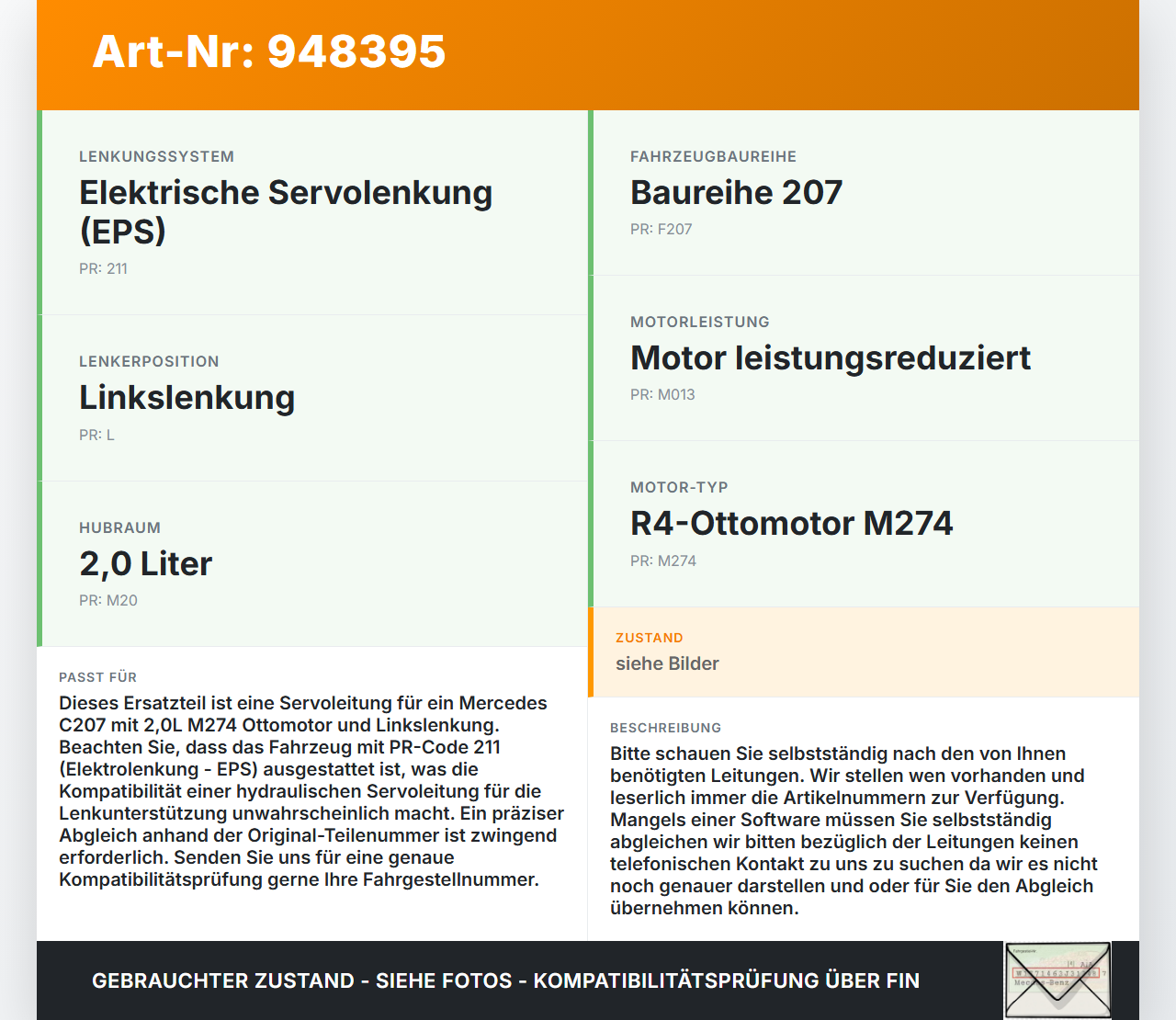 Mercedes C207 E200 13-17 2,0 135KW Servo Schlauch Servoleitung Mercedes C207 E200 13-17 16.07.2015 gebraucht Vorschau 3
