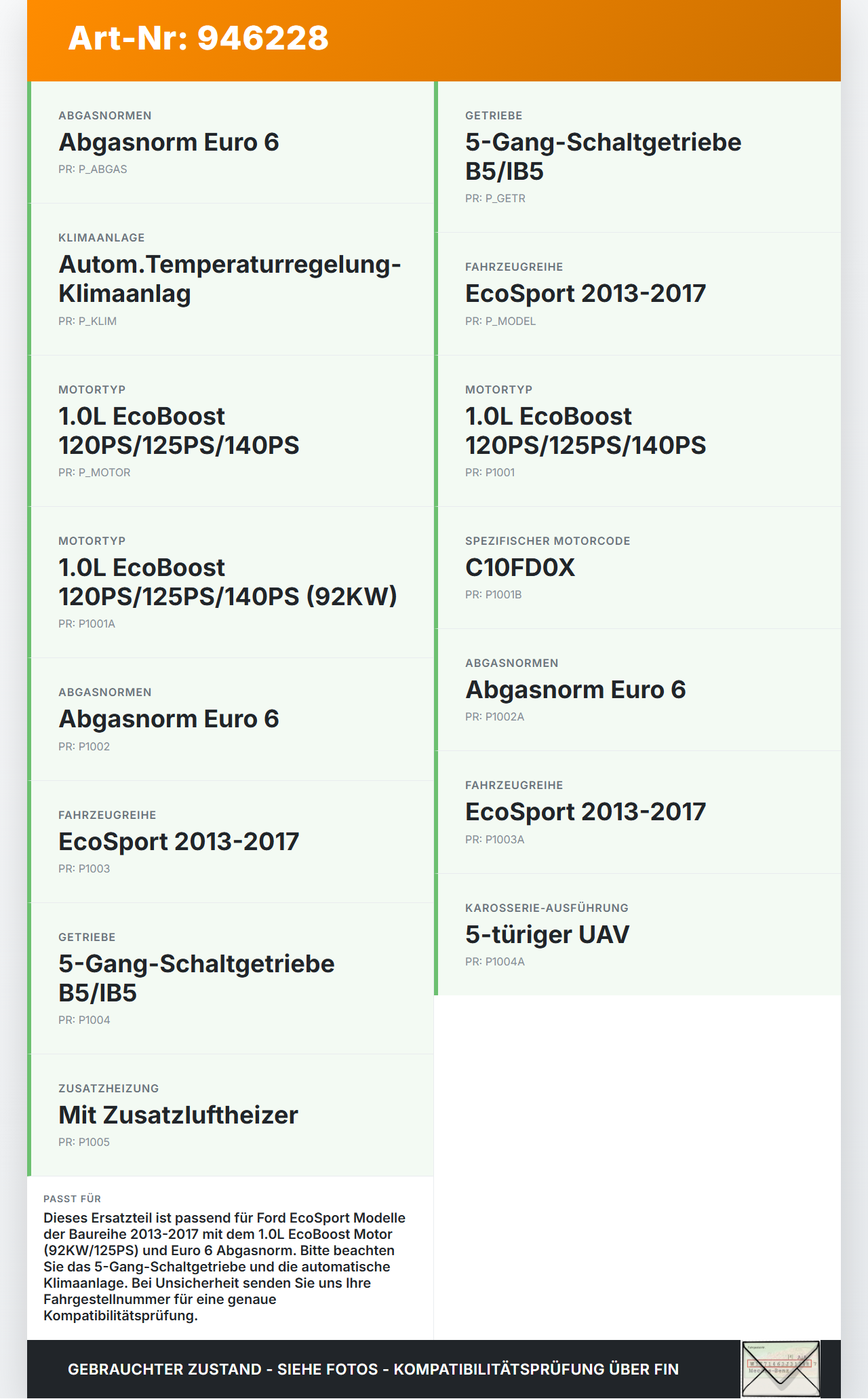 Ford EcoSport 12-22 1,0 92KW C10FD0X Ansaugbrücke Ansaugkrümmer Ford EcoSport 12-22 19.11.2015 CM5G-9424-GB gebraucht Vorschau 3
