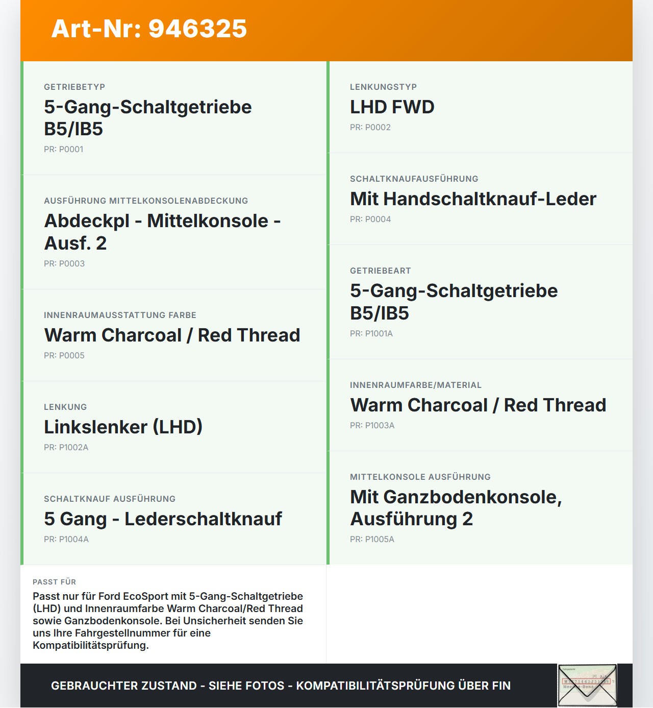 Ford EcoSport 12-22 1,0 92KW Schaltkulisse Schalthebel Ford EcoSport 12-22 06.09.2016 8M5R-7A307-AA gebraucht Vorschau 3