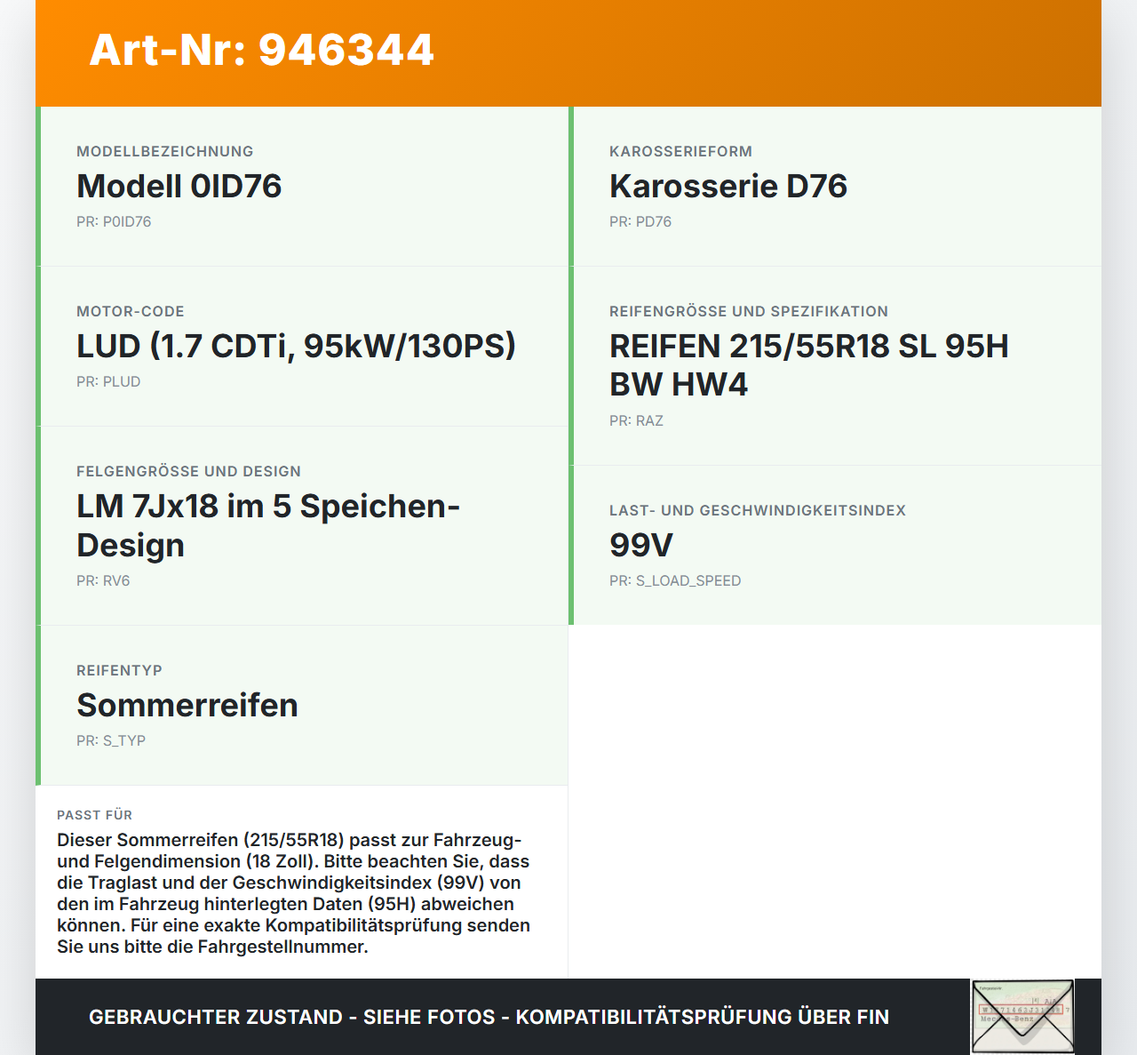 Opel Mokka X 12-19 2x Reifen Sommerreifen Kumho 215/55R18 99V 8.0-8.1mm Opel Mokka X 12-19 01.03.2013 gebraucht Vorschau 3