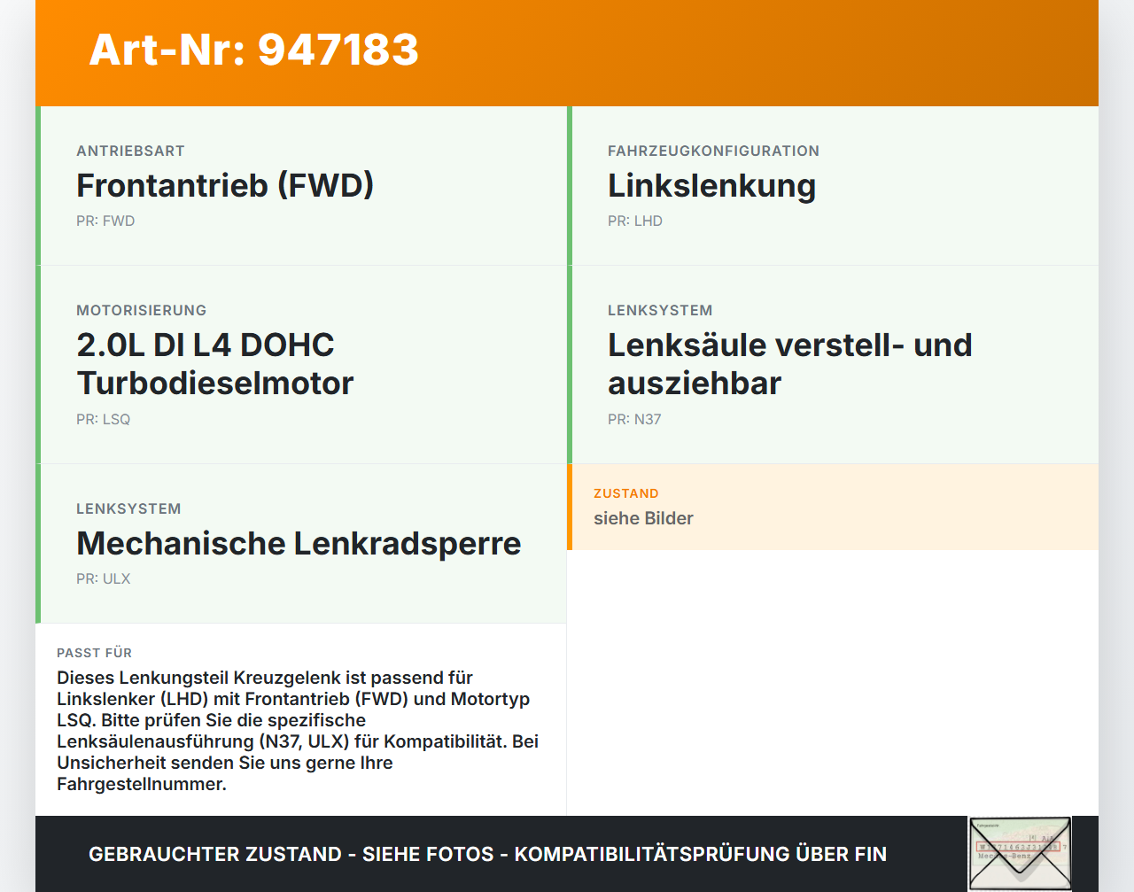 Opel Insignia B 17-21 Lenkungsteil Kreuzgelenk Opel Insignia B 17-21 29.10.2021 84393915 84573415 gebraucht Vorschau 3
