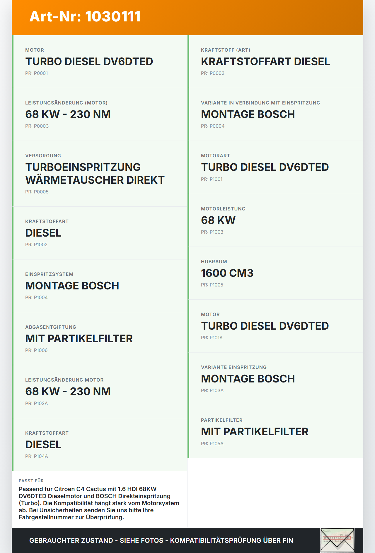 Citroen C4 Cactus 14-18 HDI 1,6 68KW Hochdruck Leitung Kraftstoffleitung Citroen C4 Cactus 14-18 01.01.2015... Vorschau 3
