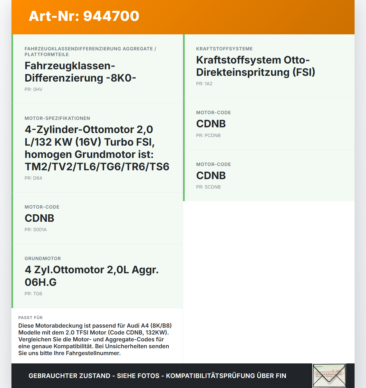 Audi A4 8K B8 07-11 TFSI 2,0 132KW CDNB Abdeckung für Motor Deckel Motorabdeckung Audi A4 8K B8 07-11 29.10.2009... Vorschau 3