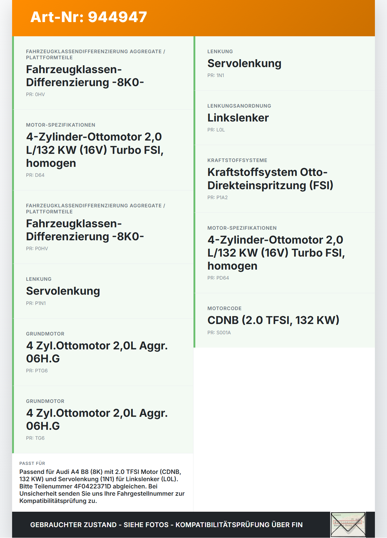 Audi A4 8K B8 07-11 TFSI 2,0 132KW Servobehälter Servolenkung Audi A4 8K B8 07-11 29.10.2009 4F0422371D gebraucht Vorschau 3