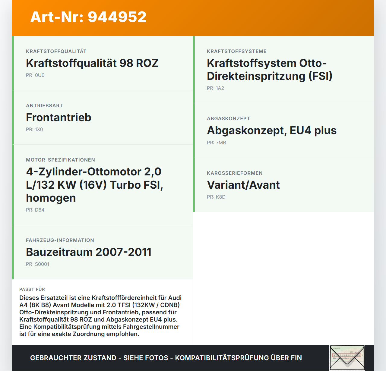Audi A4 8K B8 07-11 TFSI 2,0 132KW Kraftstoffpumpe Kraftstoff Förderpumpe Tankgeber Audi A4 8K B8 07-11 29.10.2009... Vorschau 3