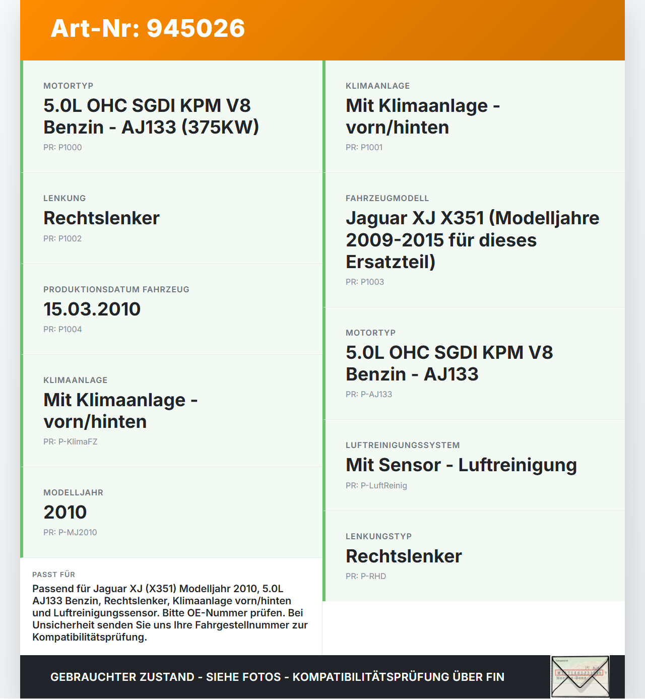 Jaguar XJ X351 09-15 SGDI 5,0 375KW Gebläsemotor für Sicherungskasten Jaguar XJ X351 09-15 26.08.2009... Vorschau 3