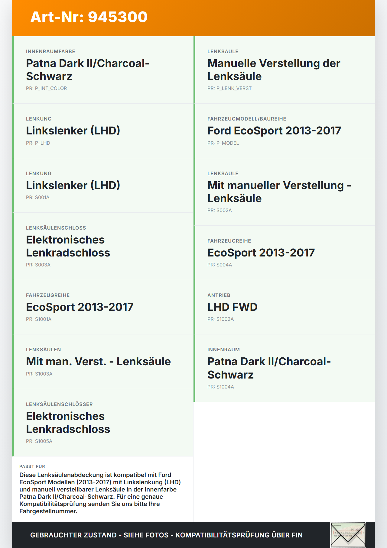 Ford EcoSport 12-22 Verkleidung Abdeckung für Lenksäule Ford EcoSport 12-22 19.11.2015 CN15-3530-AAW gebraucht Vorschau 3