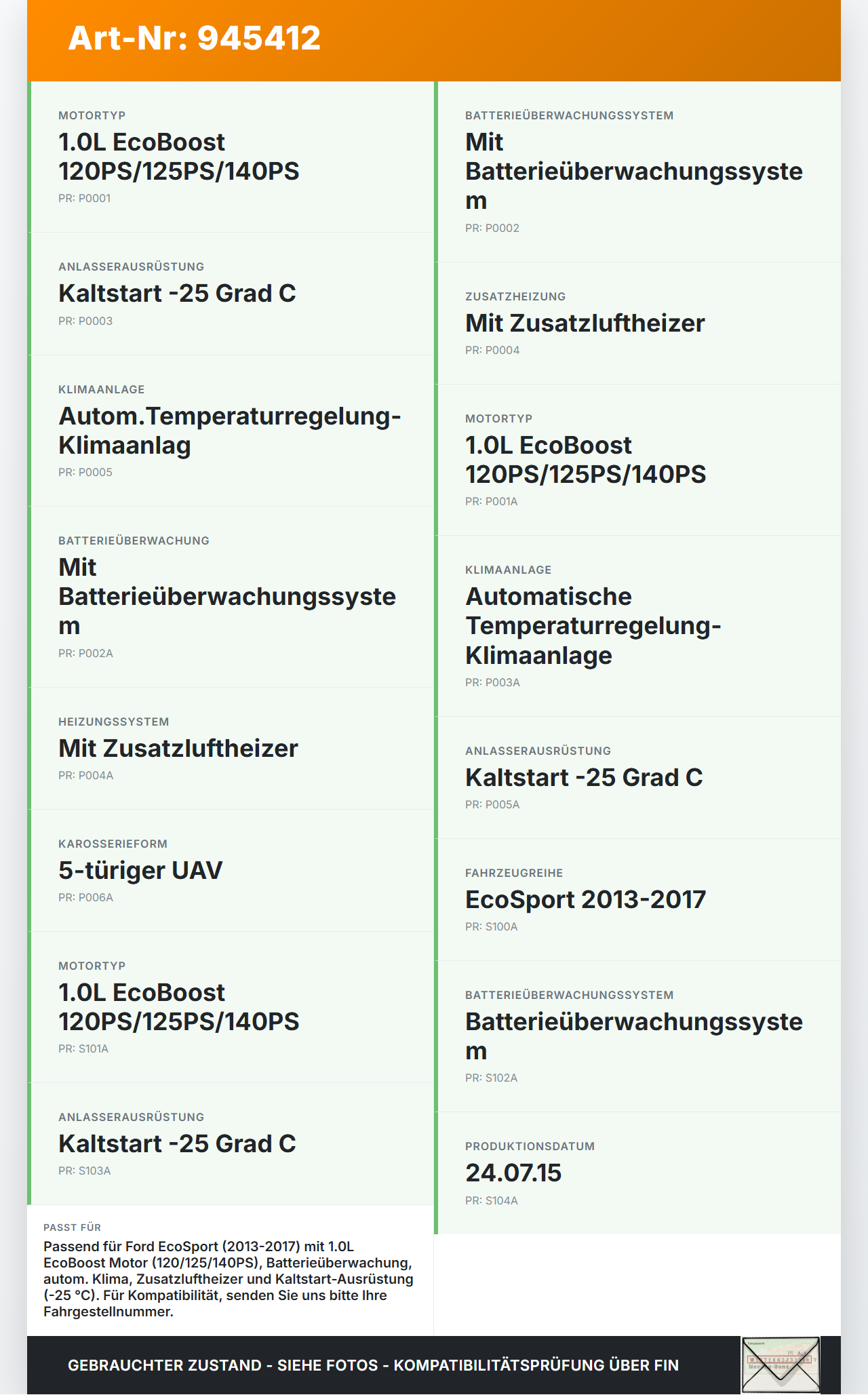 Ford EcoSport 12-22 Kabelbaum für Batterie Minus Ford EcoSport 12-22 19.11.2015 DV2T-10C679-AB gebraucht Vorschau 3