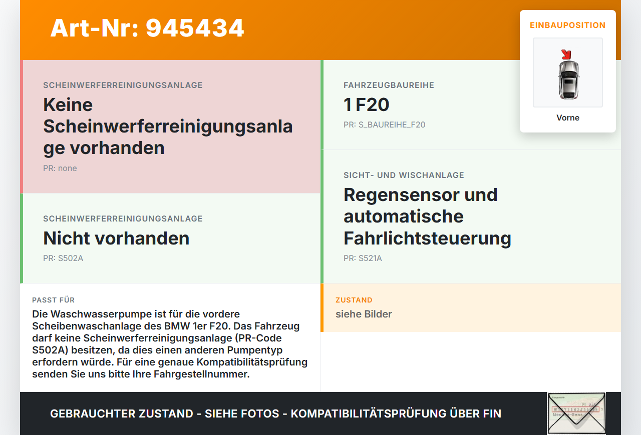 BMW 1er 114i F20 11-15 Waschwasserpumpe Wischwasserpumpe Waschpumpe Vorne BMW 1er 114i F20 11-15 23.09.2014 7302589... Vorschau 3