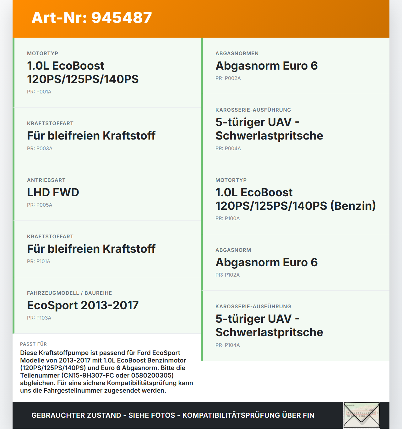 Ford EcoSport 12-22 1,0 92KW Kraftstoffpumpe Kraftstoff Förderpumpe Tankgeber Ford EcoSport 12-22 19.11.2015... Vorschau 3