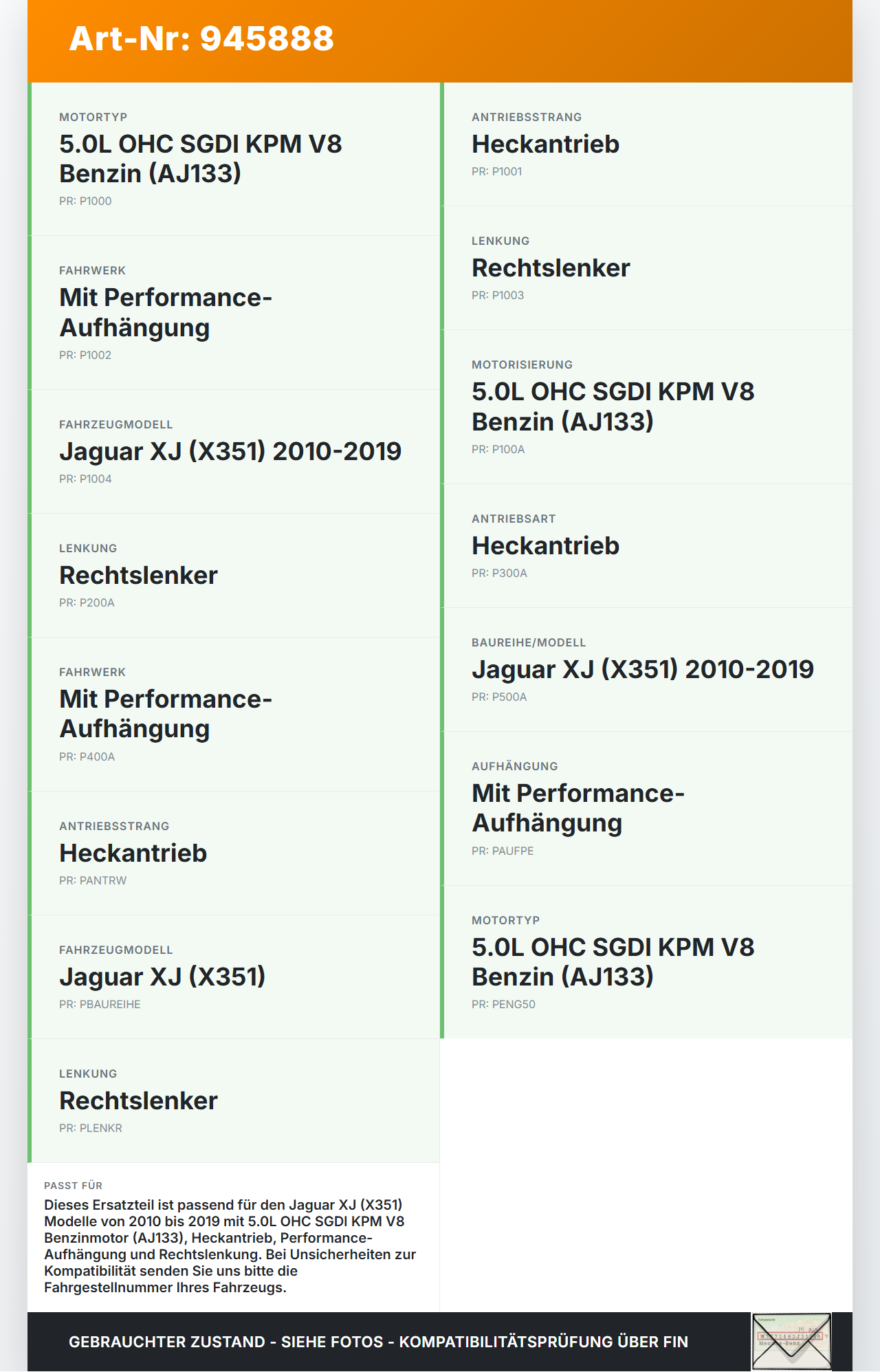 Jaguar XJ X351 09-15 V8 5,0 375KW Vorderachse Motorträger Motorhalter Achsträger Jaguar XJ X351 09-15 26.08.2009... Vorschau 3